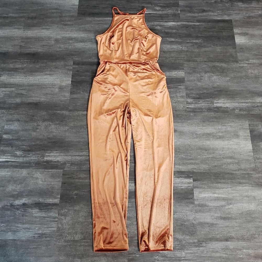 Urban Outfitters Burnt Orange Velvet Urban Outfitters Jumpsuit Size 28" / US 6 / IT 42 - 1 Thumbnail