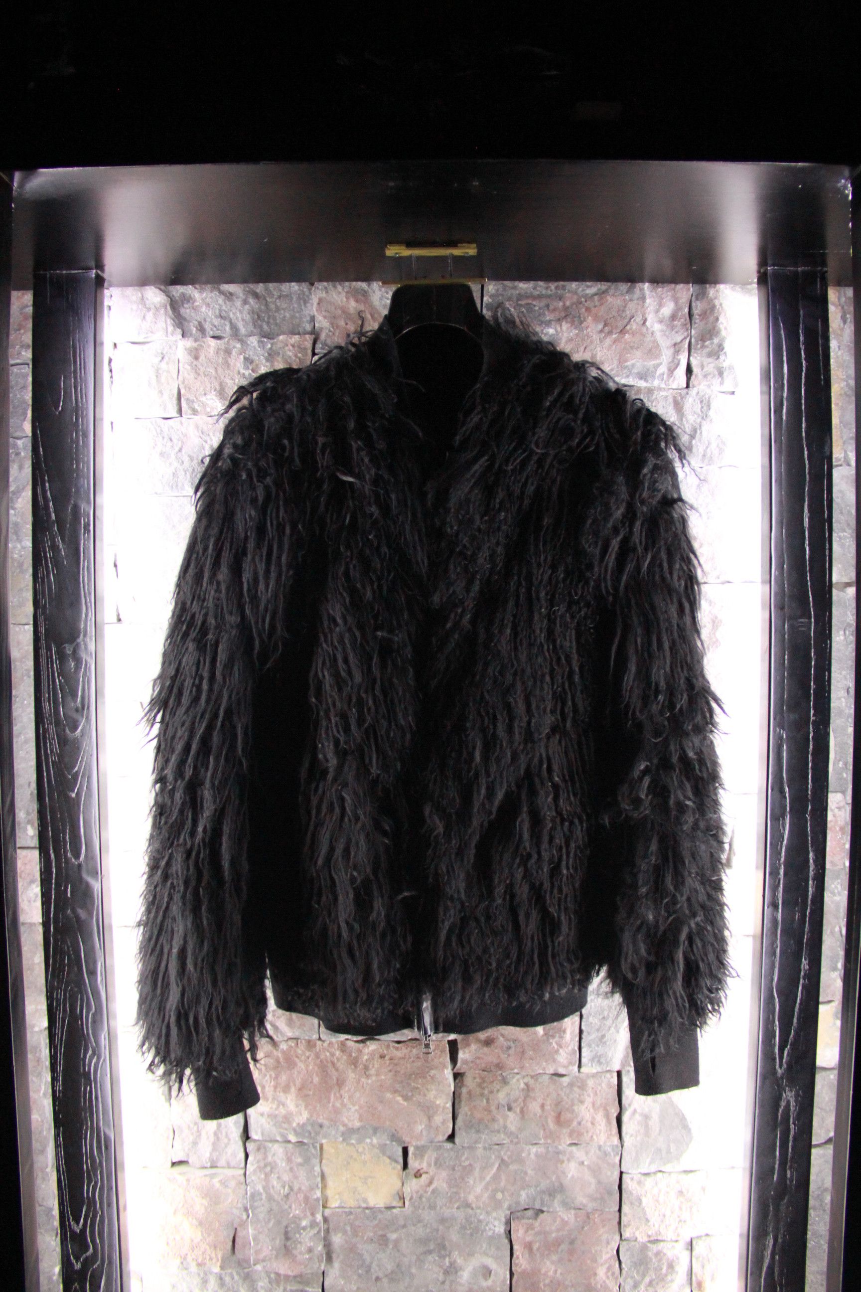 Isaac Sellam Experience Black Reversible Alpaca Shearling Bomber Size US S / EU 44-46 / 1 - 1 Thumbnail