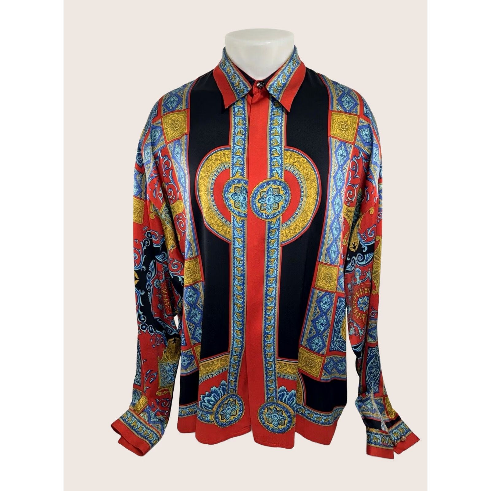 Vintage CREME DE SILK - SILK - BAROQUE Paisley Mens 2XL Shirt Size US XXL / EU 58 / 5 - 1 Thumbnail