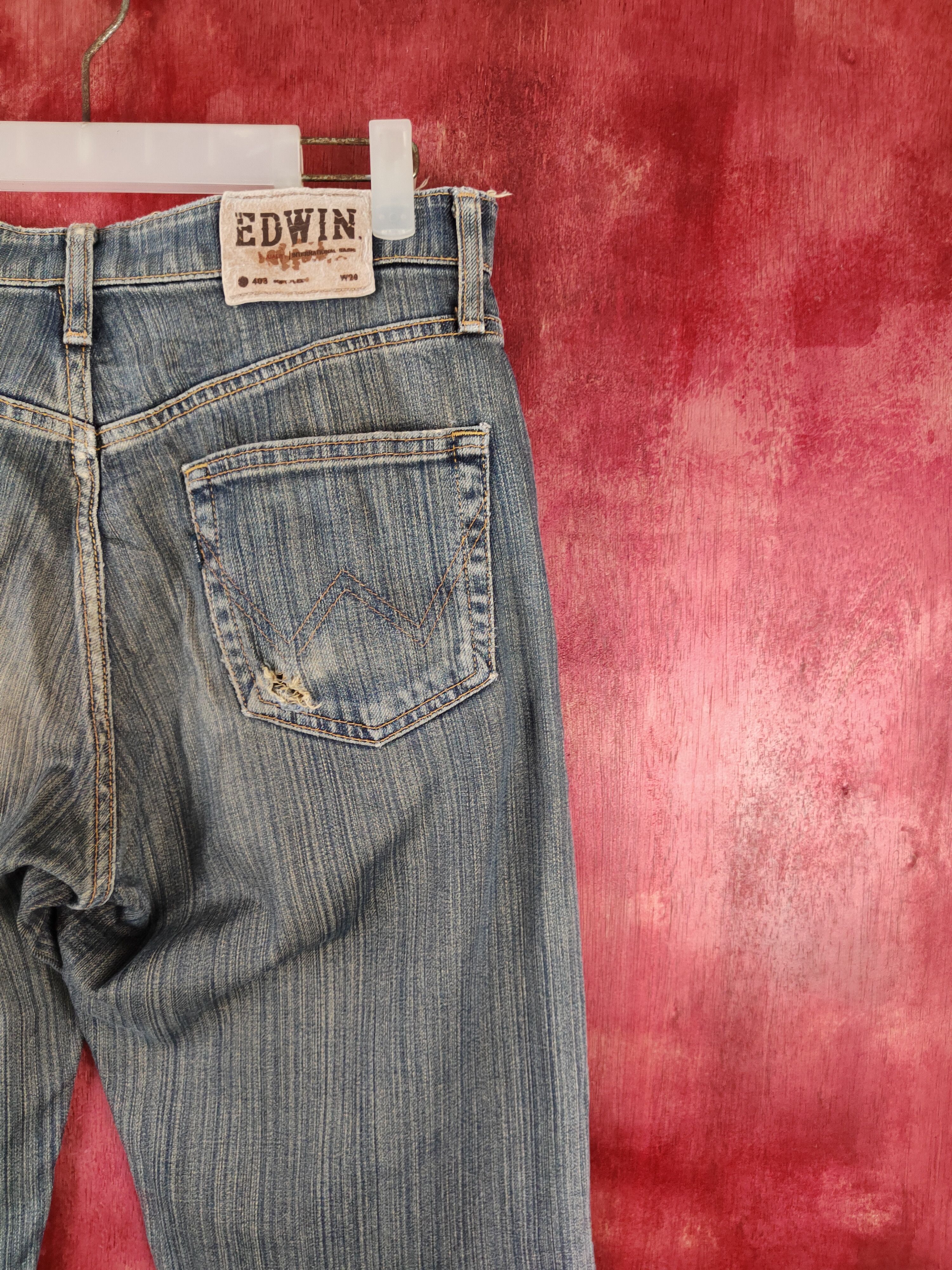 Edwin vintage Edwin Dark Blue Faded distressed Denim #S1605 Size US 30 / EU 46 - 11 Thumbnail