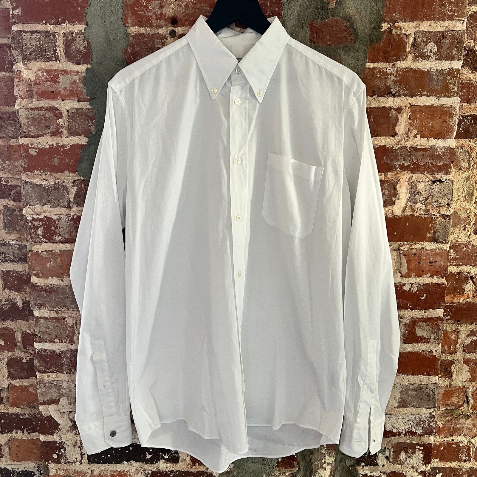 Hermes Hermes Men's White Dress Shirt 40 15 3/4 Medium NOTE BUTTON Size US M / EU 48-50 / 2 - 2 Thumbnail