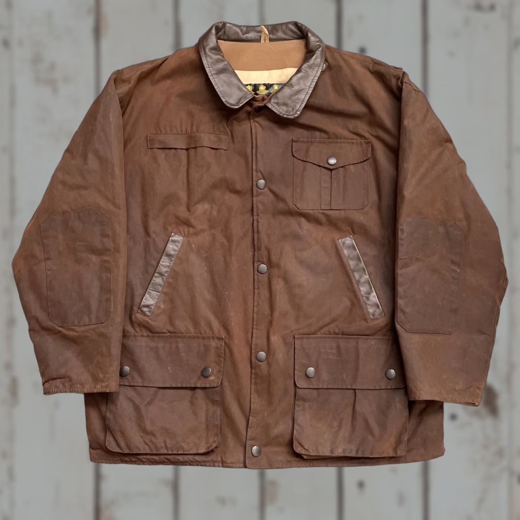 Barbour Barbour Jacket Overcoat Waxed Bushman Barbour A1550 Leather Trim Outdoor Made In England XL Brown Men Heritage 90s Preppy Outdoor Hunter Casual Waxed Size US XL / EU 56 / 4 - 1 Thumbnail