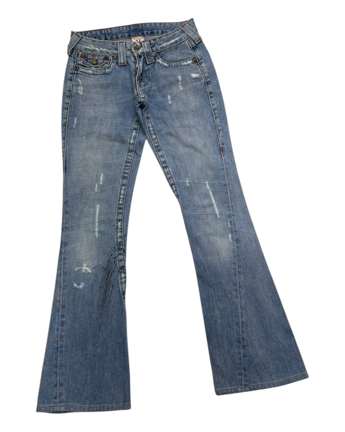 Hysteric Glamour × True Religion True Religion Joey Bootcut Flare Distressed Denim Jeans Size 27" / US 4 / IT 40 - 6 Thumbnail