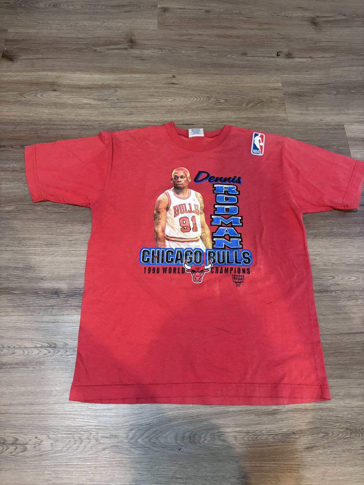 Other Vintage 1996 Dennis Rodman Chicago Bulls Double Sided Tee Size US L / EU 52-54 / 3 - 1 Thumbnail