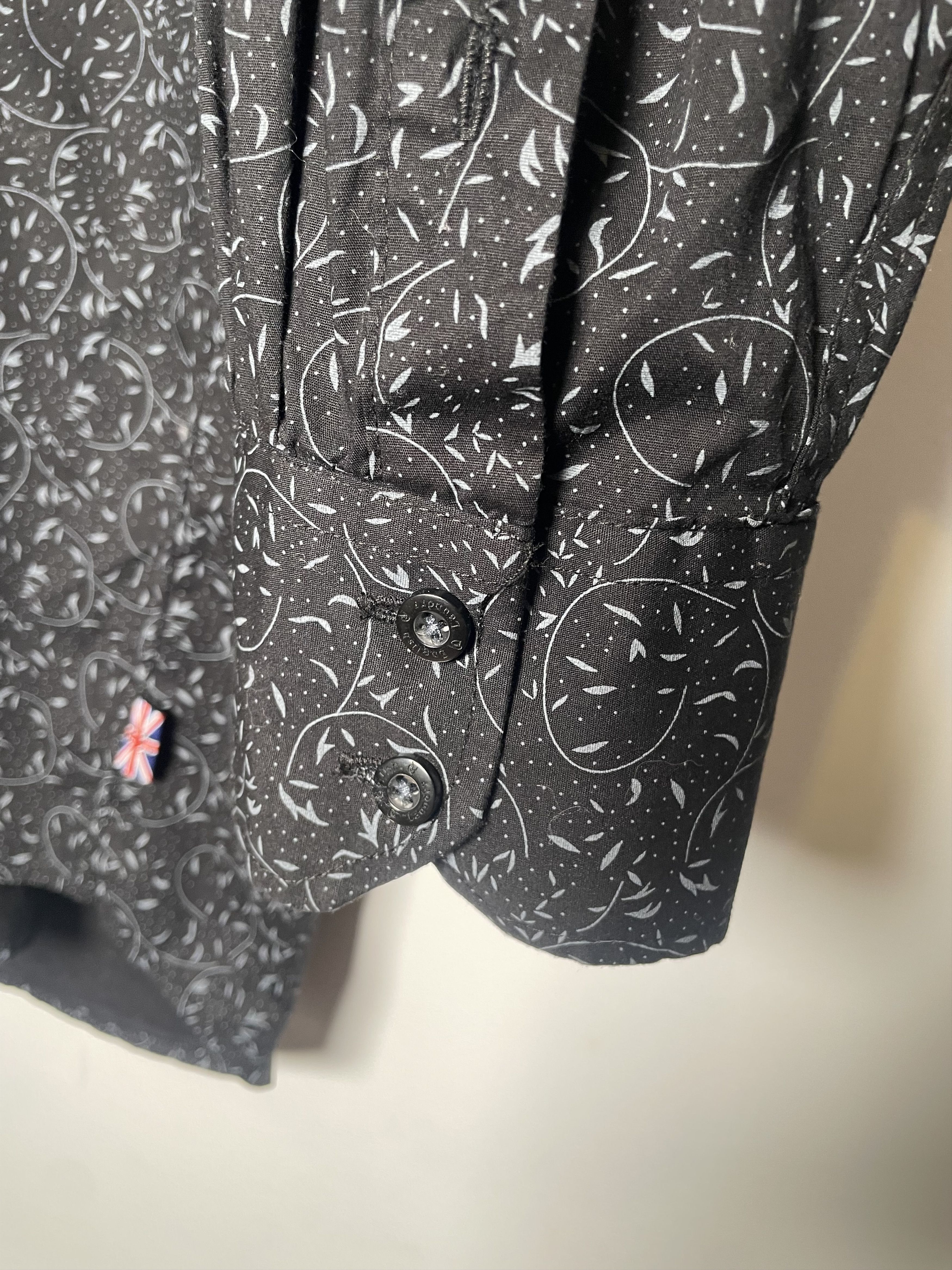 English Laundry English Laundry Black Print Stretch Shirt 16 32/33 Size US L / EU 52-54 / 3 - 7 Thumbnail