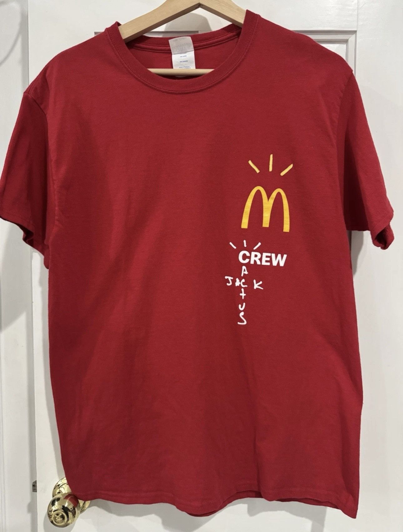 Travis Scott Travis Scott x McDonalds Crew Cactus Jack Red T Shirt Size M Size US M / EU 48-50 / 2 - 1 Thumbnail