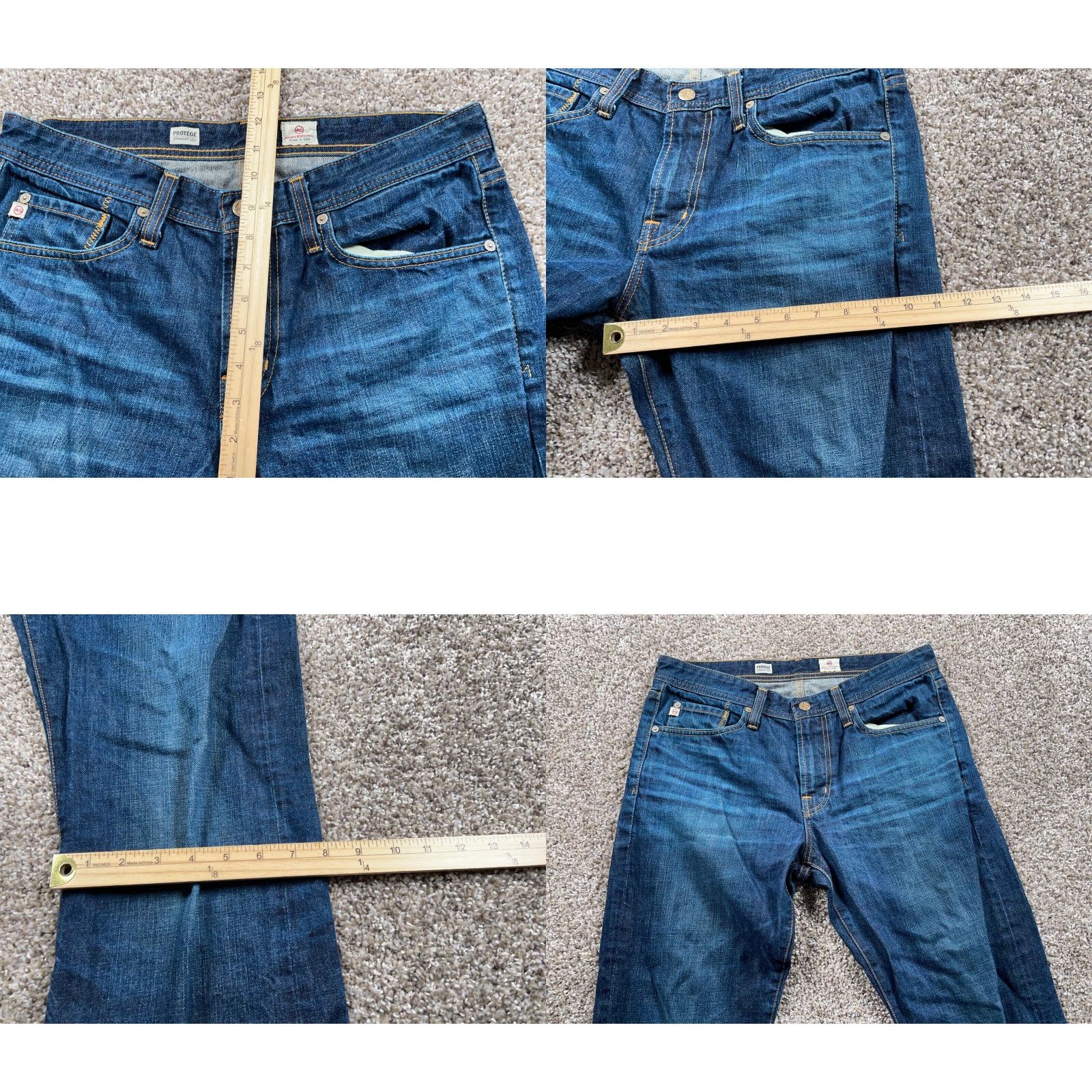 Denime VINTAGE AG Adriano Goldschmied Men’s Jeans 32 Straight Leg Blue Denim Casual US Made Size US 32 / EU 48 - 8 Thumbnail