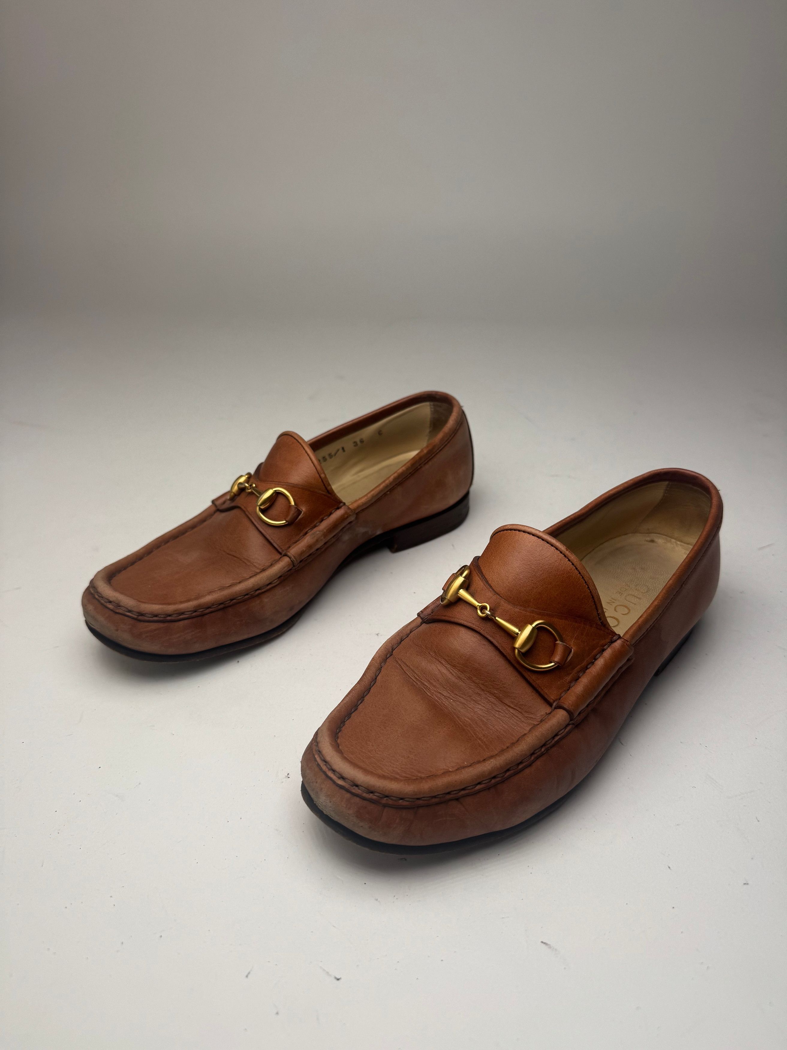 Gucci Vintage Horsebit leather Loafer brown Size US 5 / IT 35 - 1 Thumbnail