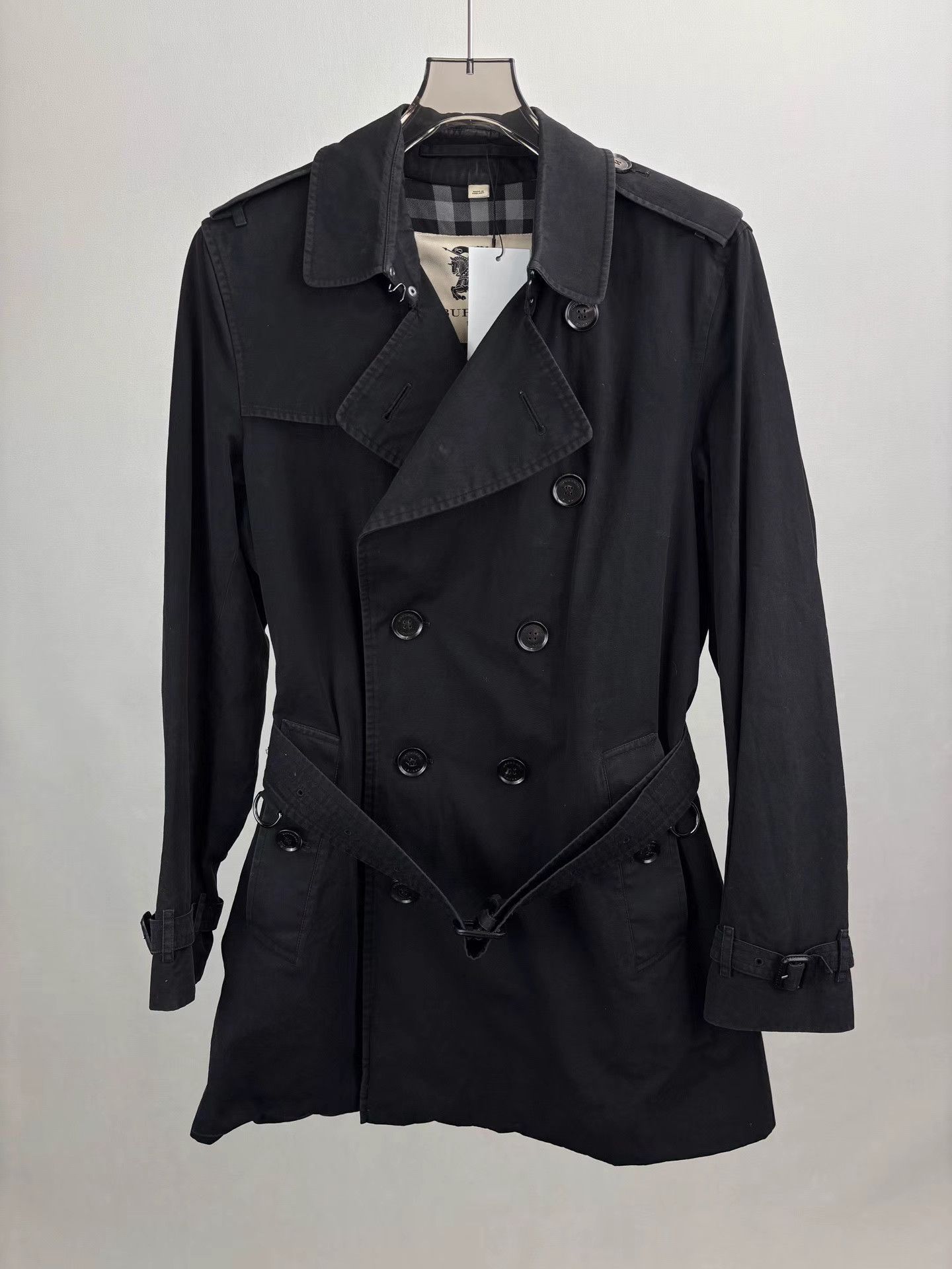 Burberry BURBERRY Black Double-Breasted Trench Coat Size US M / EU 48-50 / 2 - 1 Thumbnail