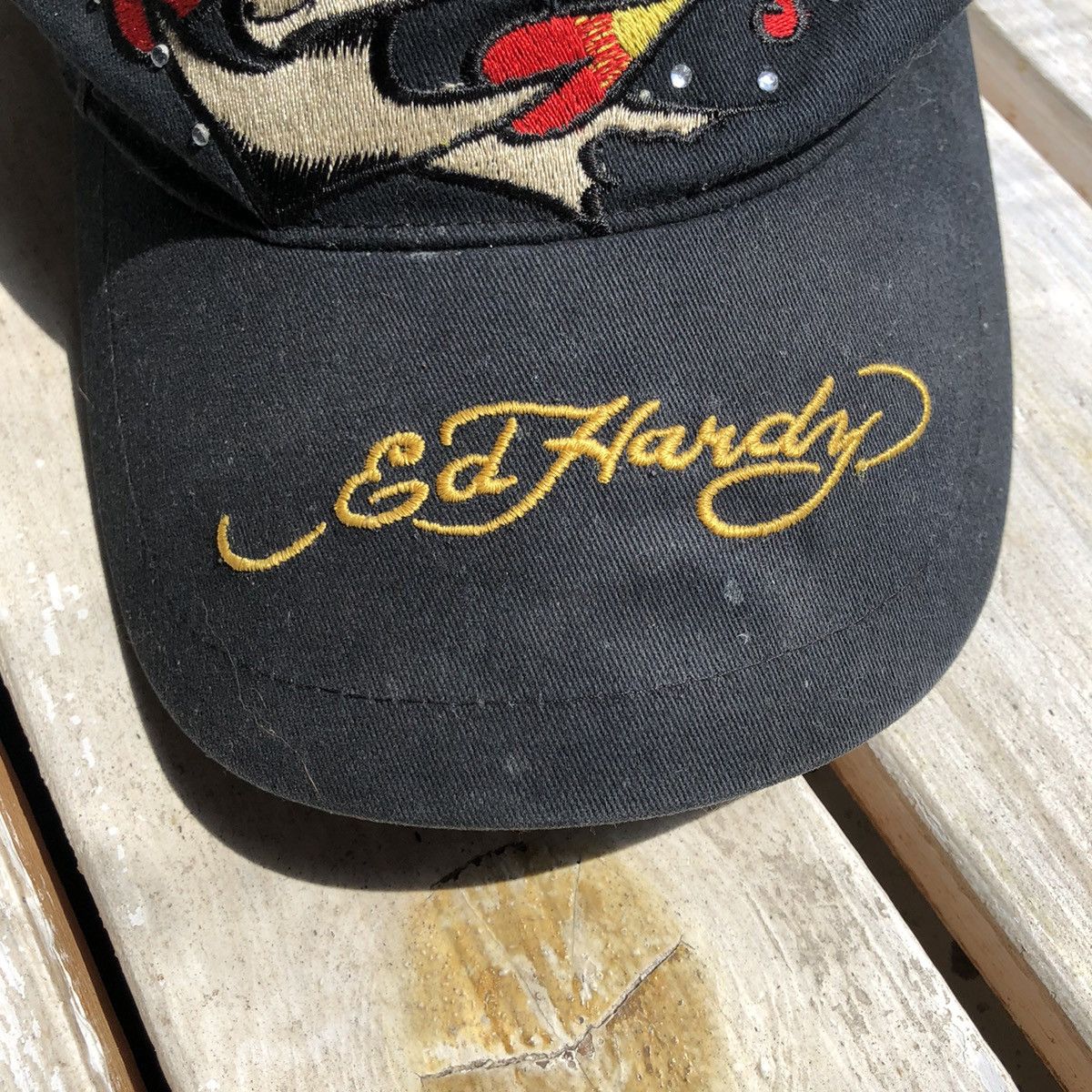 Designer × Ed Hardy × Vintage Vintage Ed Hardy Big Logo Cap Size ONE SIZE - 4 Thumbnail