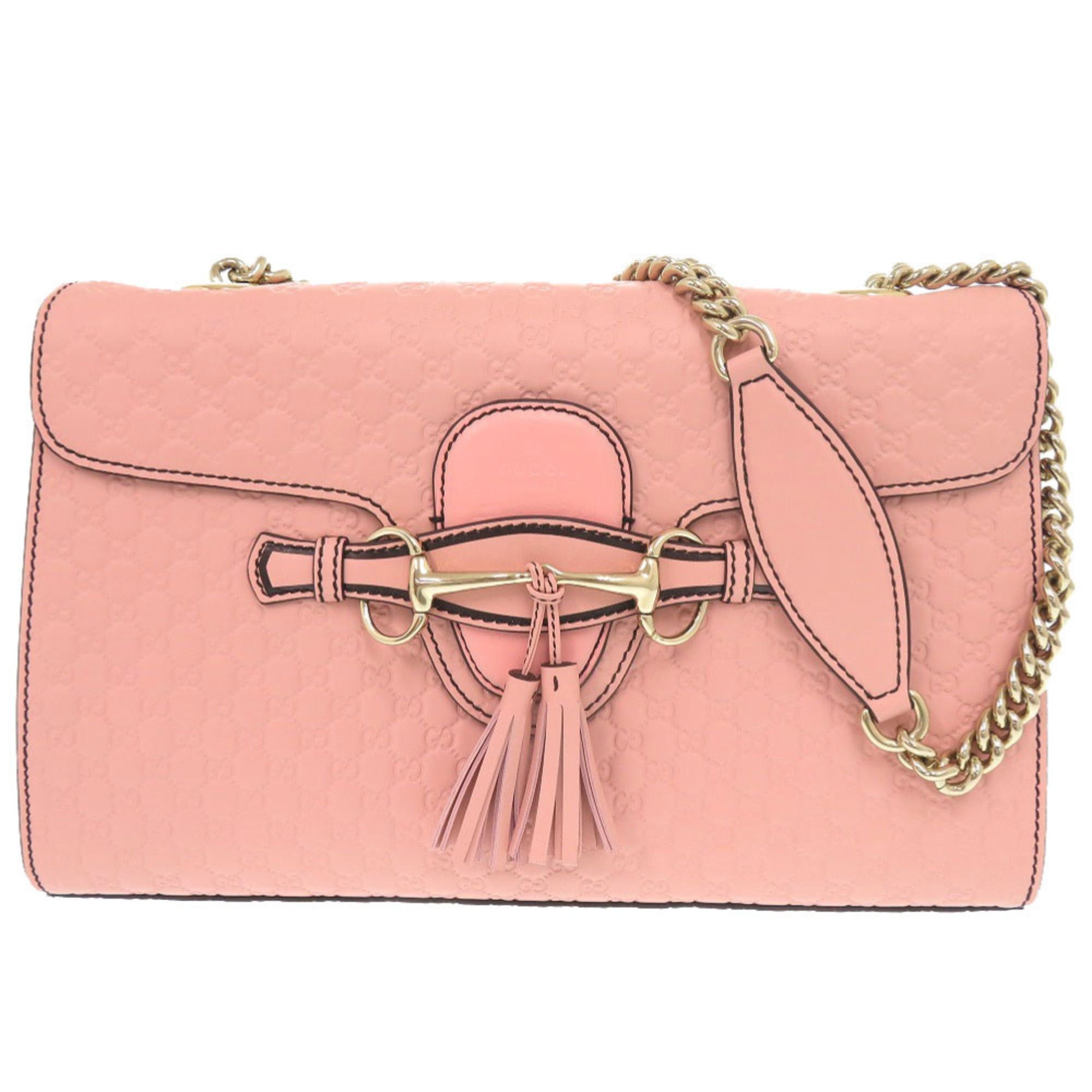 Gucci Excellent condition Gucci Emily Micro Guccissima 449635 leather pink shoulder bag with chain. 0965GUCCI Size ONE SIZE - 1 Thumbnail