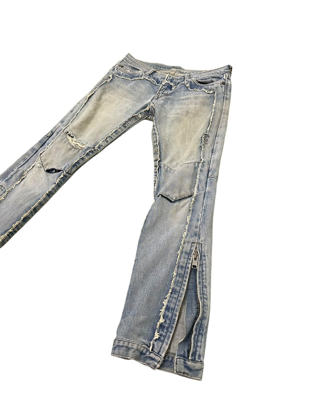 Japanese Brand Crop Jeans Rna Japan Faded Distress Low Rise Slim 8🟦8 Size US 28 / EU 44 - 3 Thumbnail