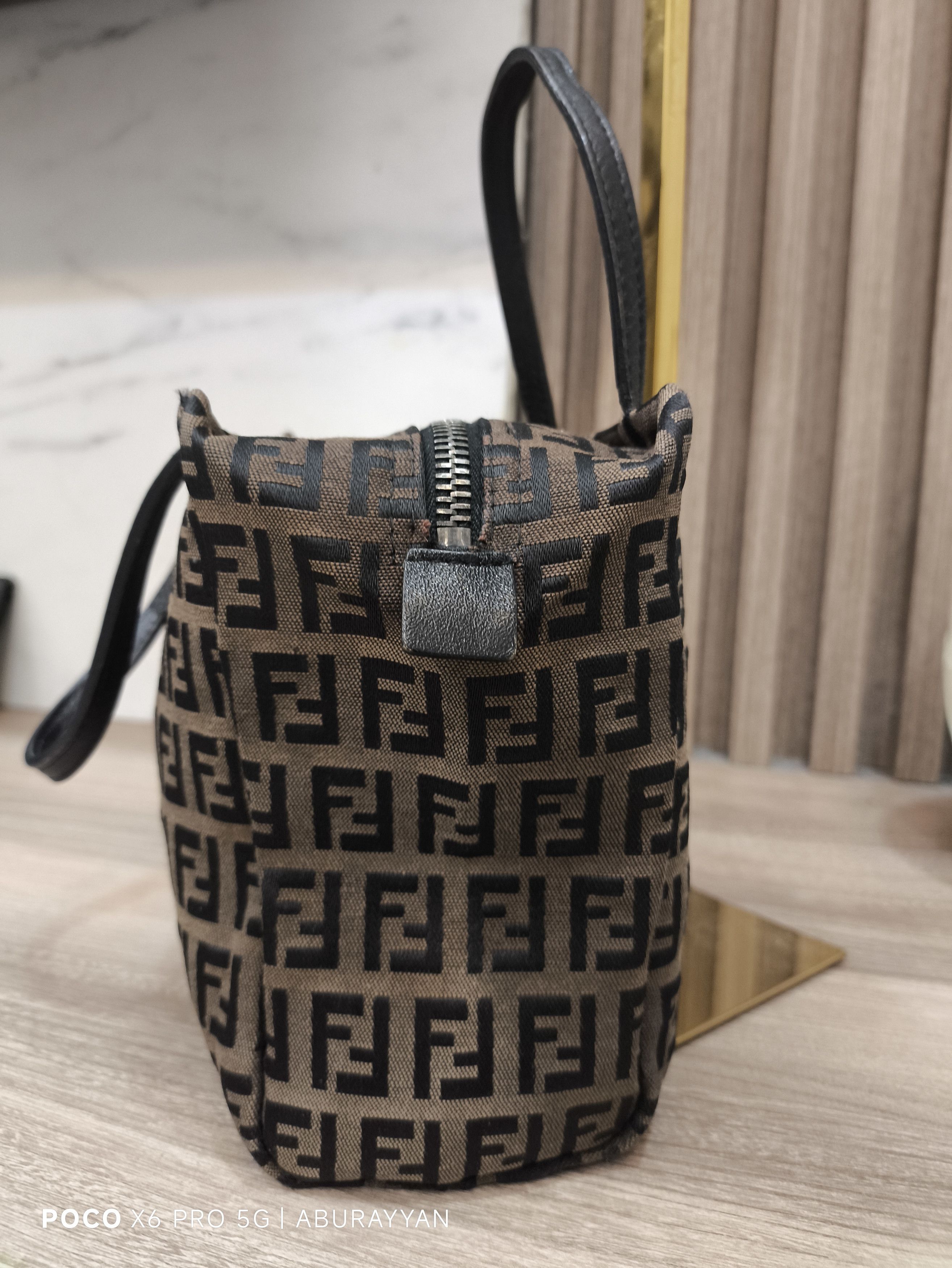 Fendi Fendi Brown Nylon Zucchino Mini Top Handle Tote Size ONE SIZE - 3 Thumbnail
