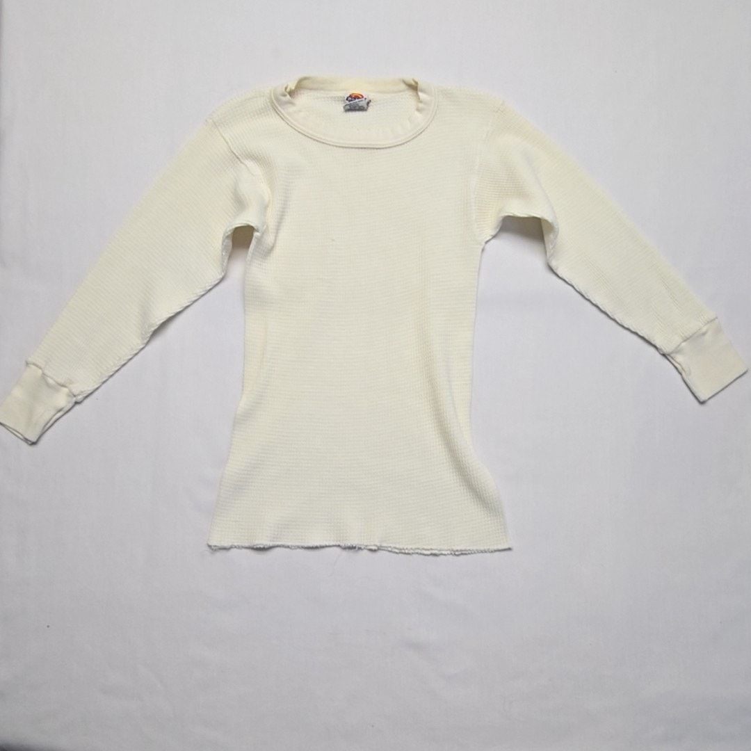 Dickies Vintage Dickies Thermal Shirt Waffle Knit Cream Mens Medium Size US M / EU 48-50 / 2 - 1 Thumbnail