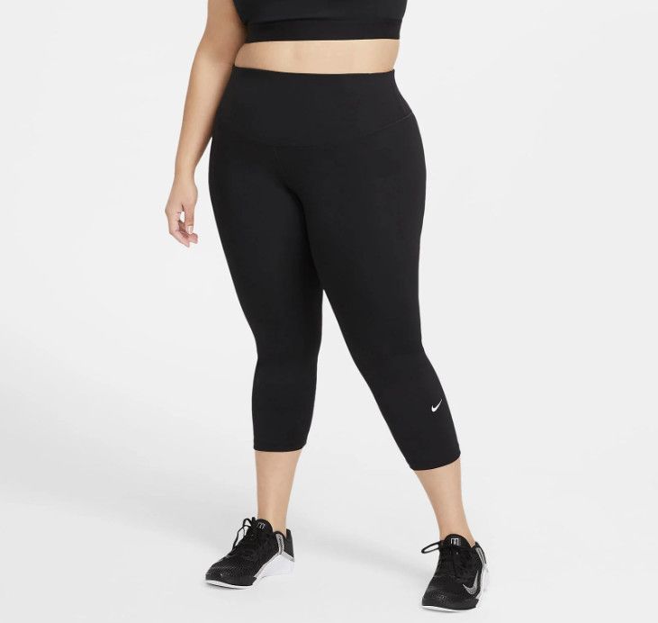 Nike Nike DD0344 Nike One High-Waist Crop Leggings Black ( 3X ) Size 42" / US 20 - 1 Thumbnail