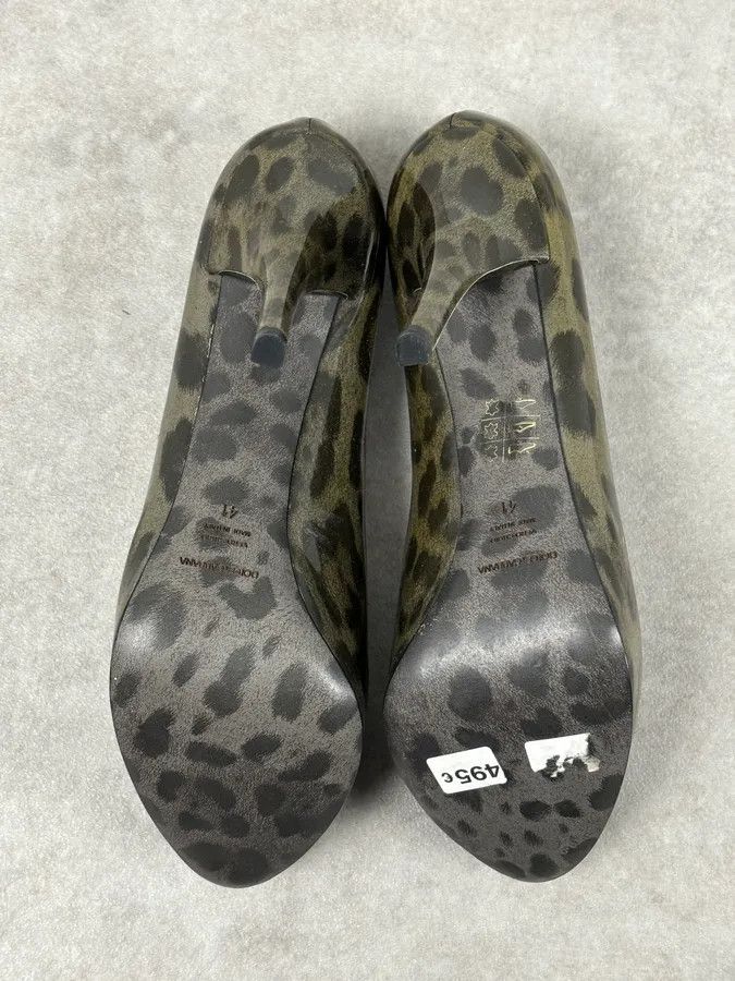 Dolce & Gabbana 2010s Dolce & Gabbana Khaki & Black Leopard Heels Size US 10 / IT 40 - 11 Thumbnail