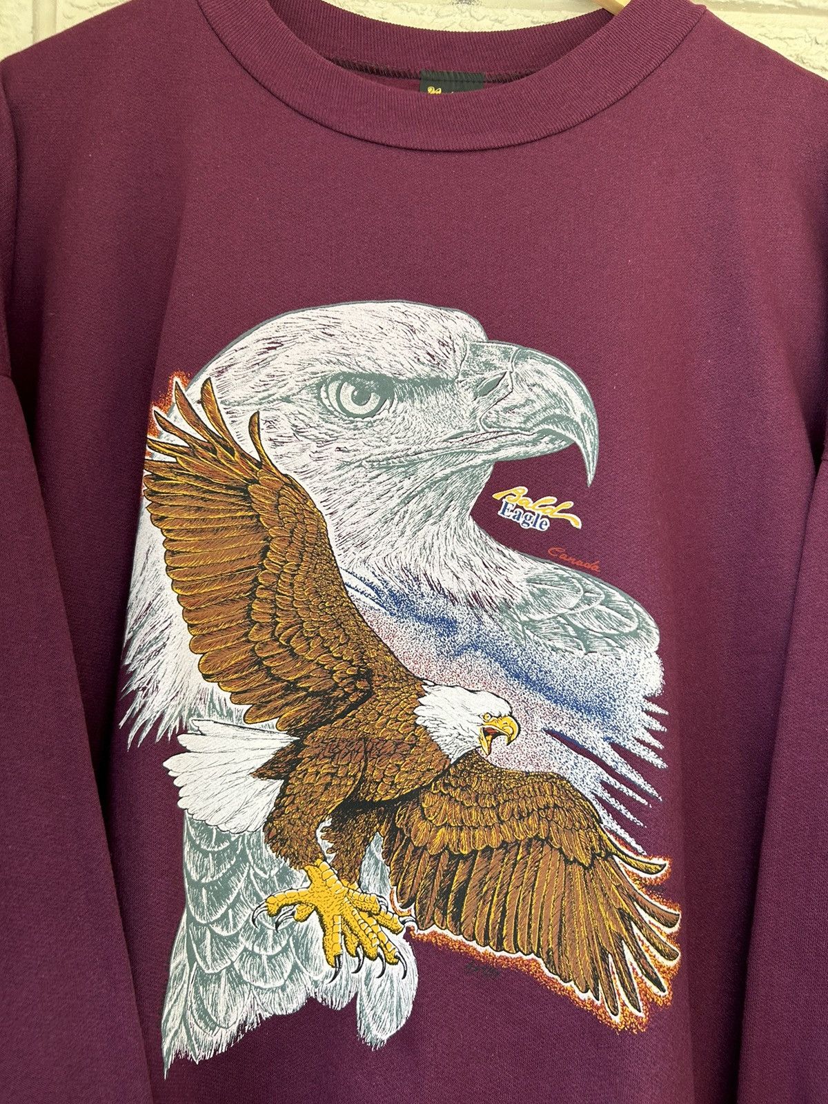 Vintage Vintage 90s Bald Eagle Nature Crewneck Size US XL / EU 56 / 4 - 4 Thumbnail