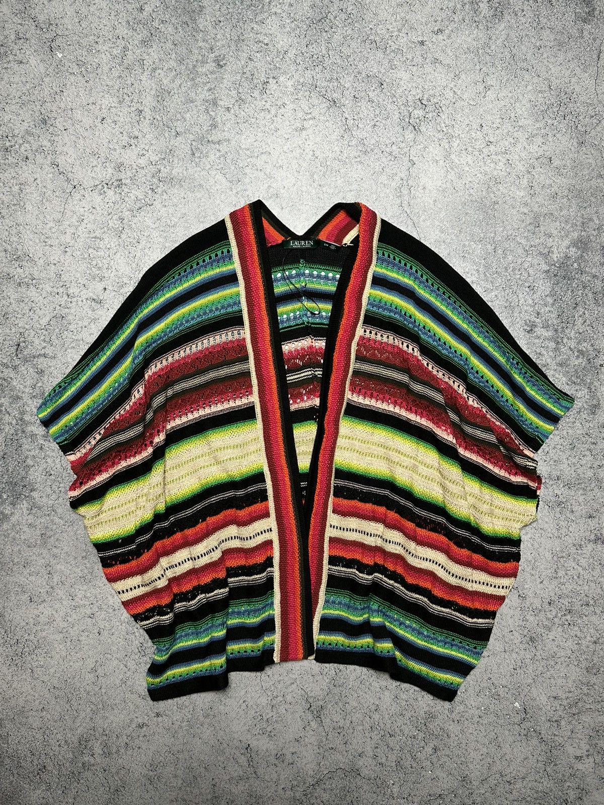 Polo Ralph Lauren Polo Ralph Lauren Striped Western Poncho Cardigan Sweater Size M / US 6-8 / IT 42-44 - 1 Thumbnail