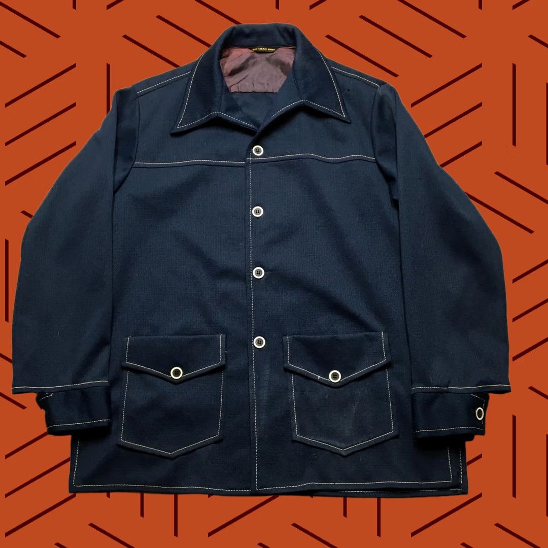 Vintage VINTAGE American Vintage Coat Mens XL Blue Workwear Overcoat Button Front Lined Winter Size US XL / EU 56 / 4 - 1 Thumbnail