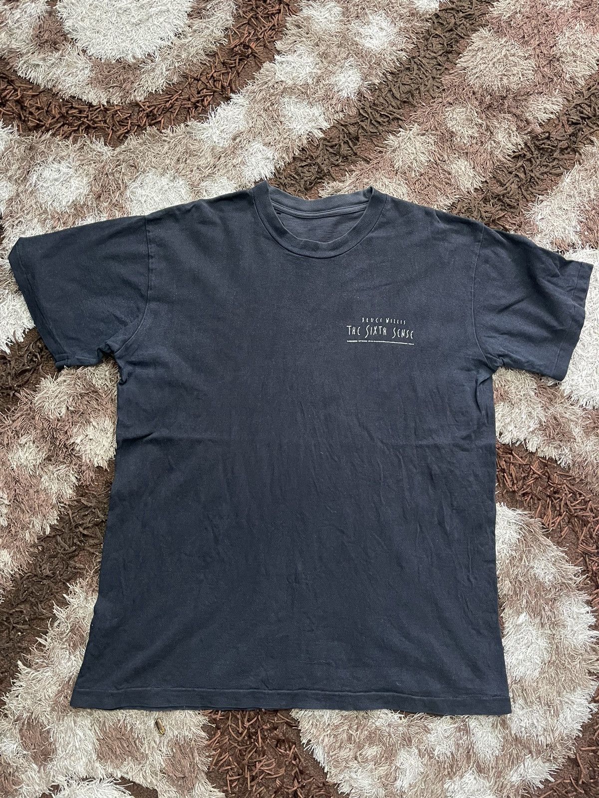 image of Movie x Vintage The Sixth Sense Bruce Willis Spellout Very in Black, Men's (Size Large)