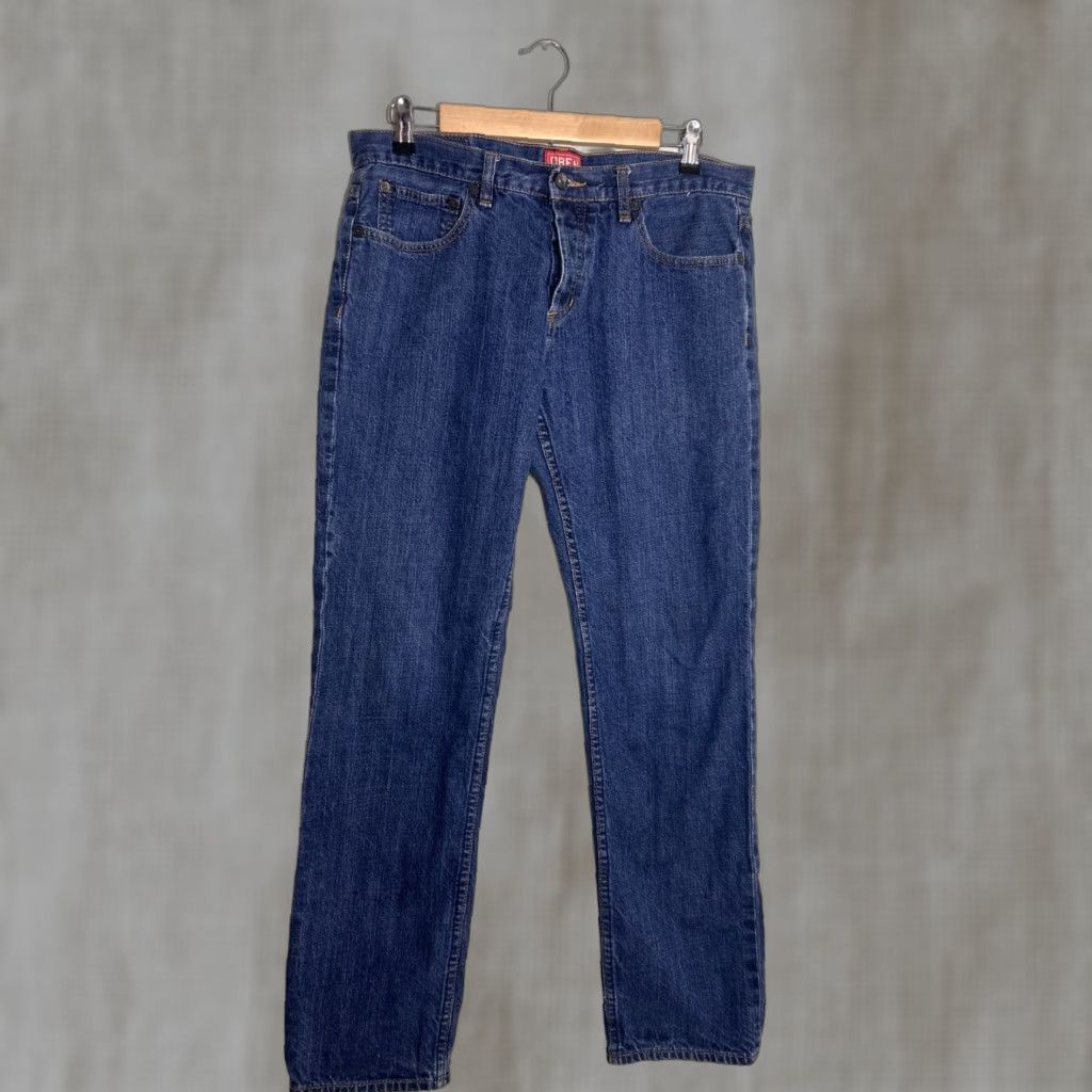 Obey OBEY Jeans Men Slim Straight Denim 34x30 Dark Wash Button Fly 5-Pocket Blue Size US 34 / EU 50 - 1 Thumbnail