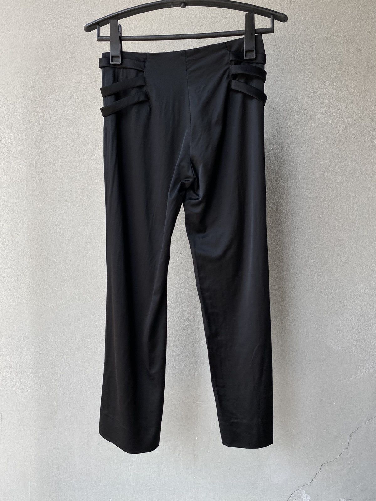 Emporio Armani EMPORIO ARMANI Black Silk Trim-Waist Pants Size 28" / US 6 / IT 42 - 3 Thumbnail