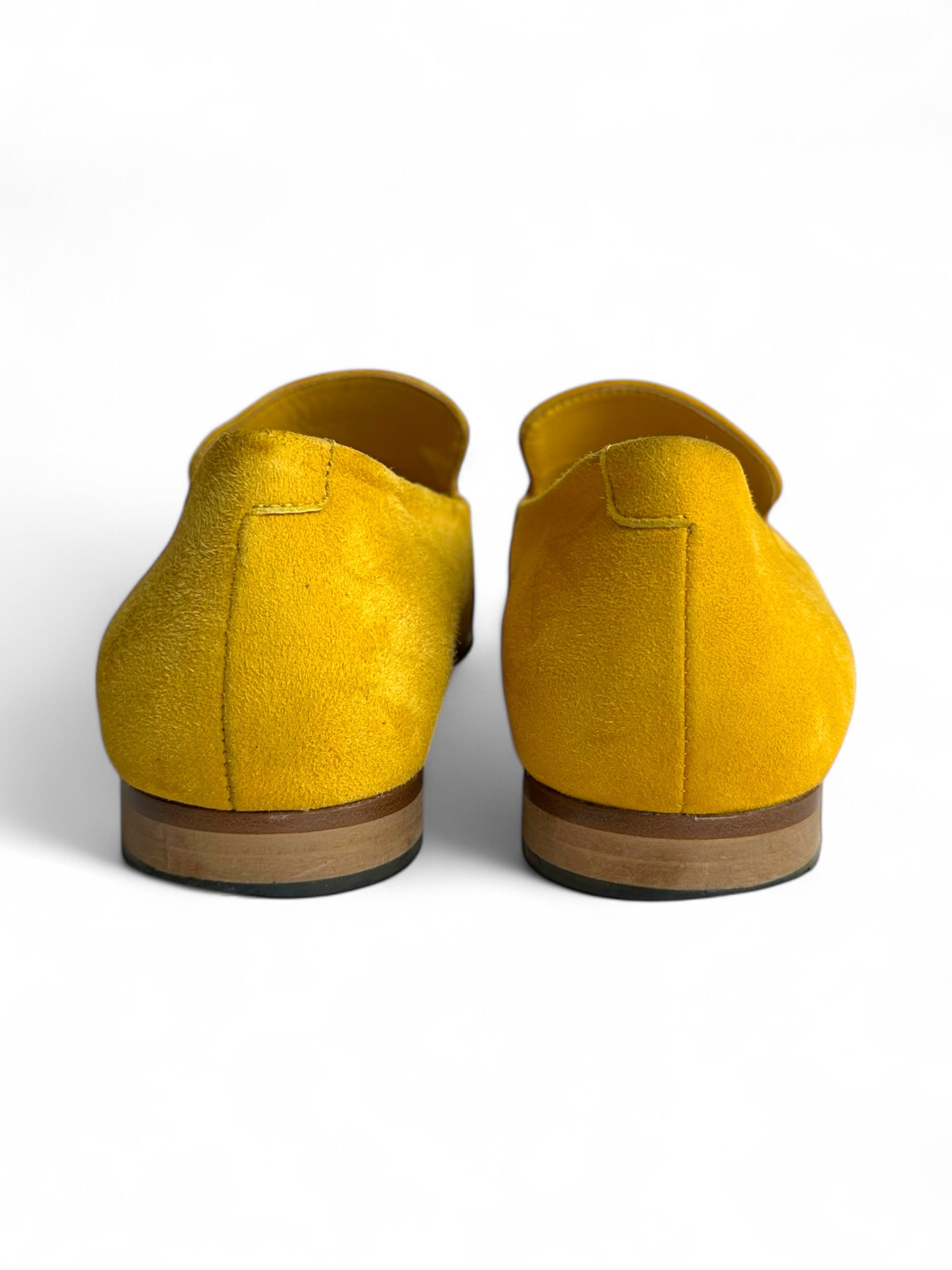 Manolo Blahnik Manolo Blahnik Women's Pitaka Suede Flat Loafers Yellow (39) Size US 9 / IT 39 - 5 Thumbnail