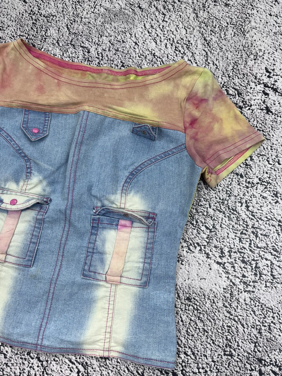 Japanese Brand Vintage Y2K Tye Die Japanese Short Sleeve T Shirt Top Size S / US 4 / IT 40 - 3 Thumbnail