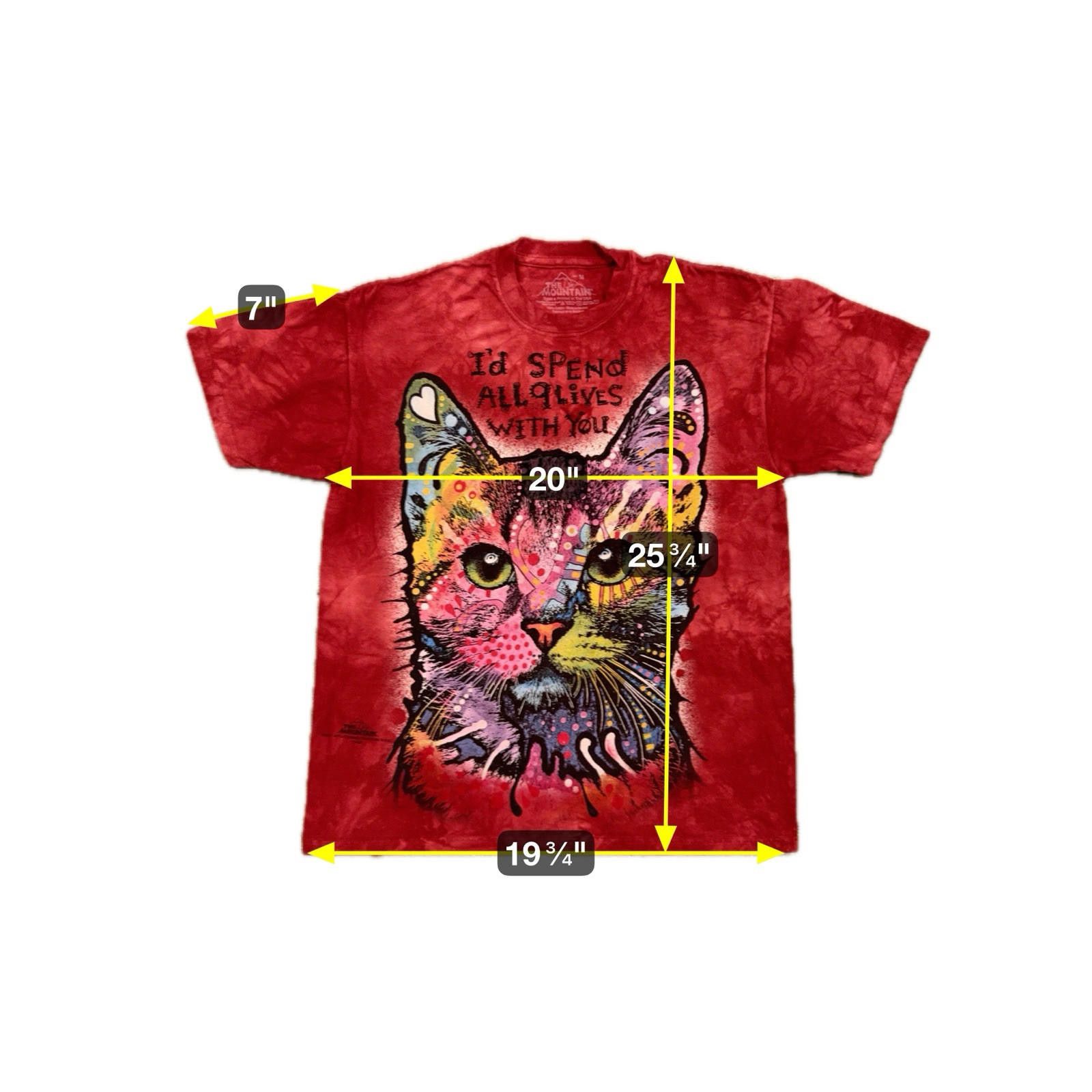 The Mountain Dean Russo 9 Lives Cat T-Shirt Red Tie-Dye Sz M Size US M / EU 48-50 / 2 - 6 Thumbnail