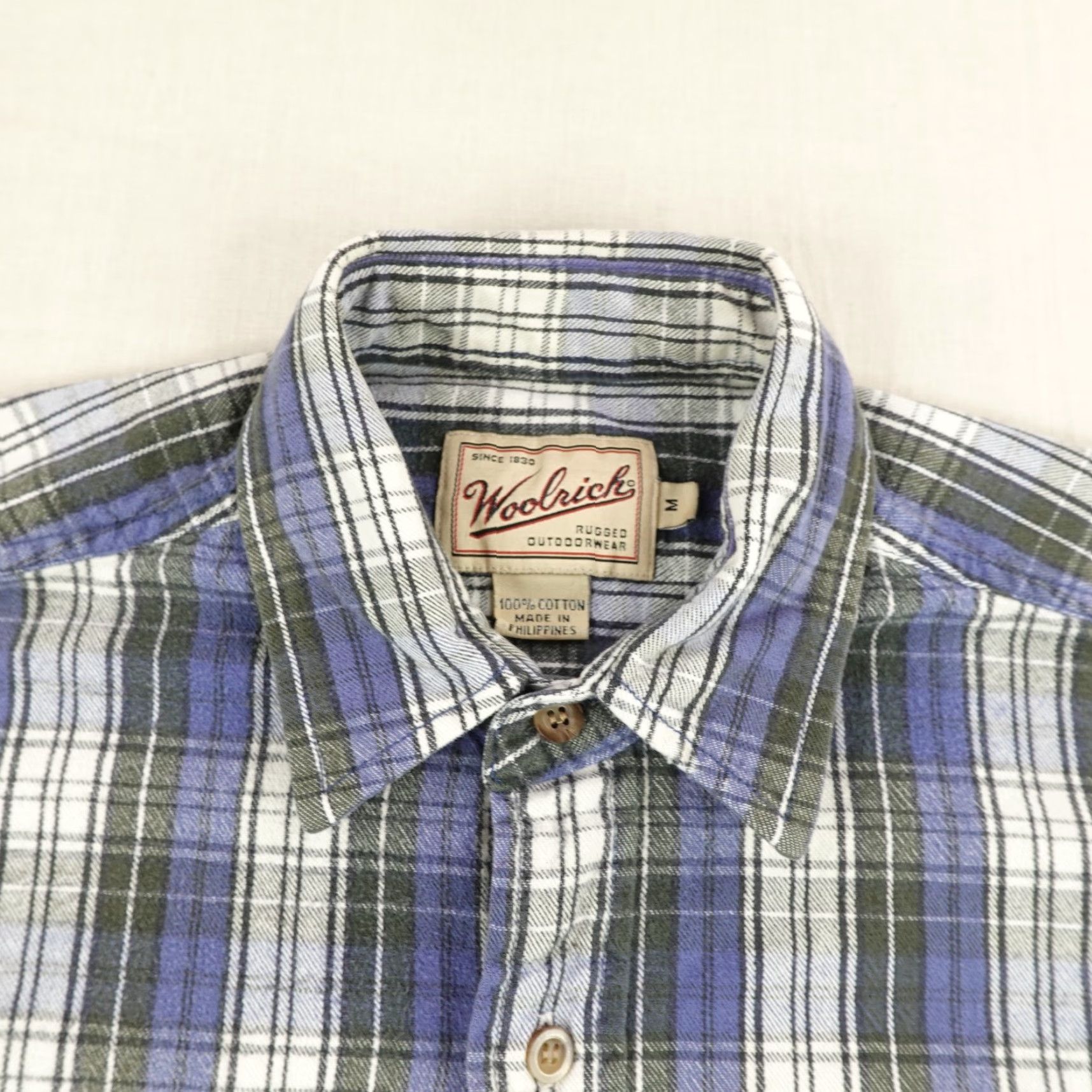 Vintage VINTAGE Woolrich Plaid Flannel Shirt Mens Medium Blue Green Gray Button-Up Work Utility Outdoor Size US M / EU 48-50 / 2 - 2 Thumbnail