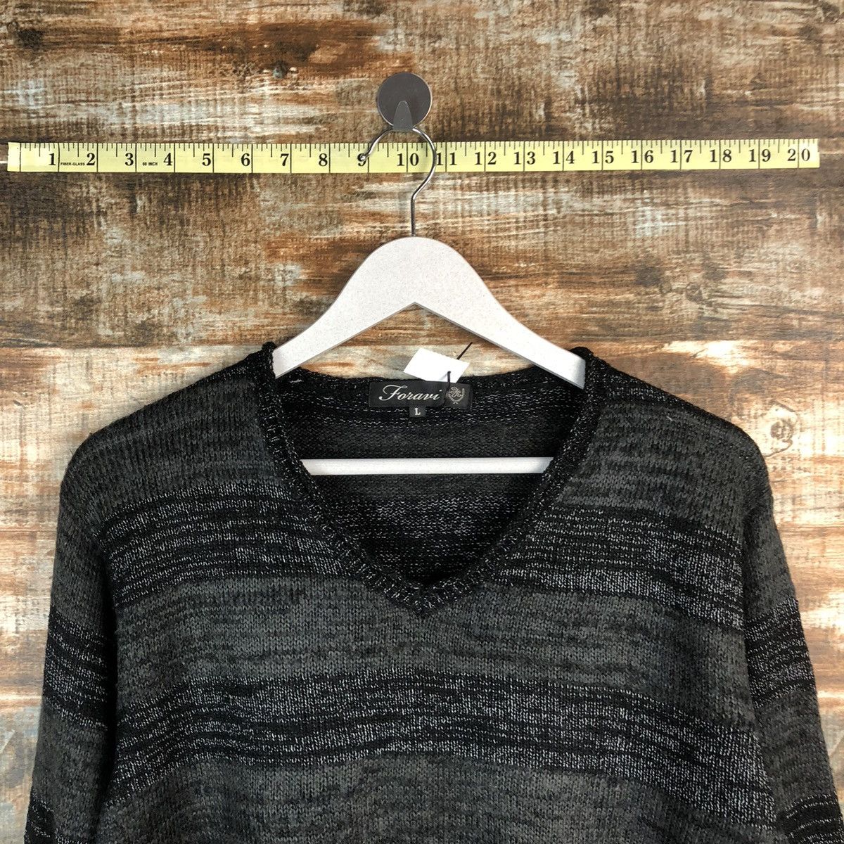 Homespun Knitwear × Japanese Brand Fonani Black vintage stripe Knitwear #A1789 Size US M / EU 48-50 / 2 - 4 Thumbnail