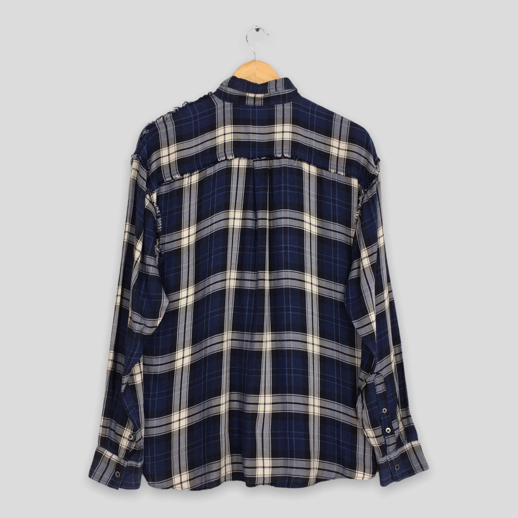Vintage Fuga Japan Flannel Checked Plaid Shadow Shirt Medium