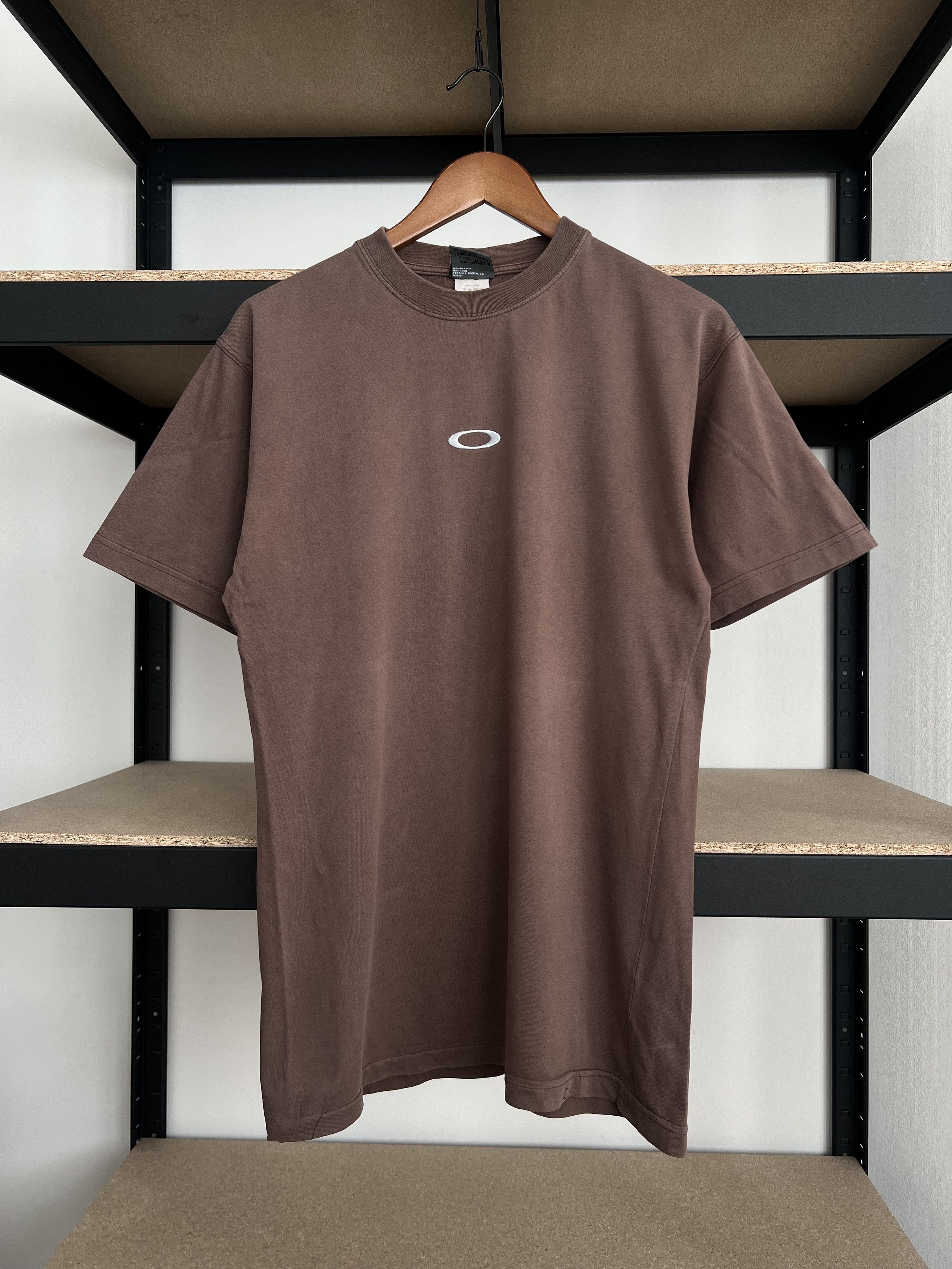 Pre-owned Oakley X Vintage 90's Oakley Embroidery Small Logo Brown T-shirt
