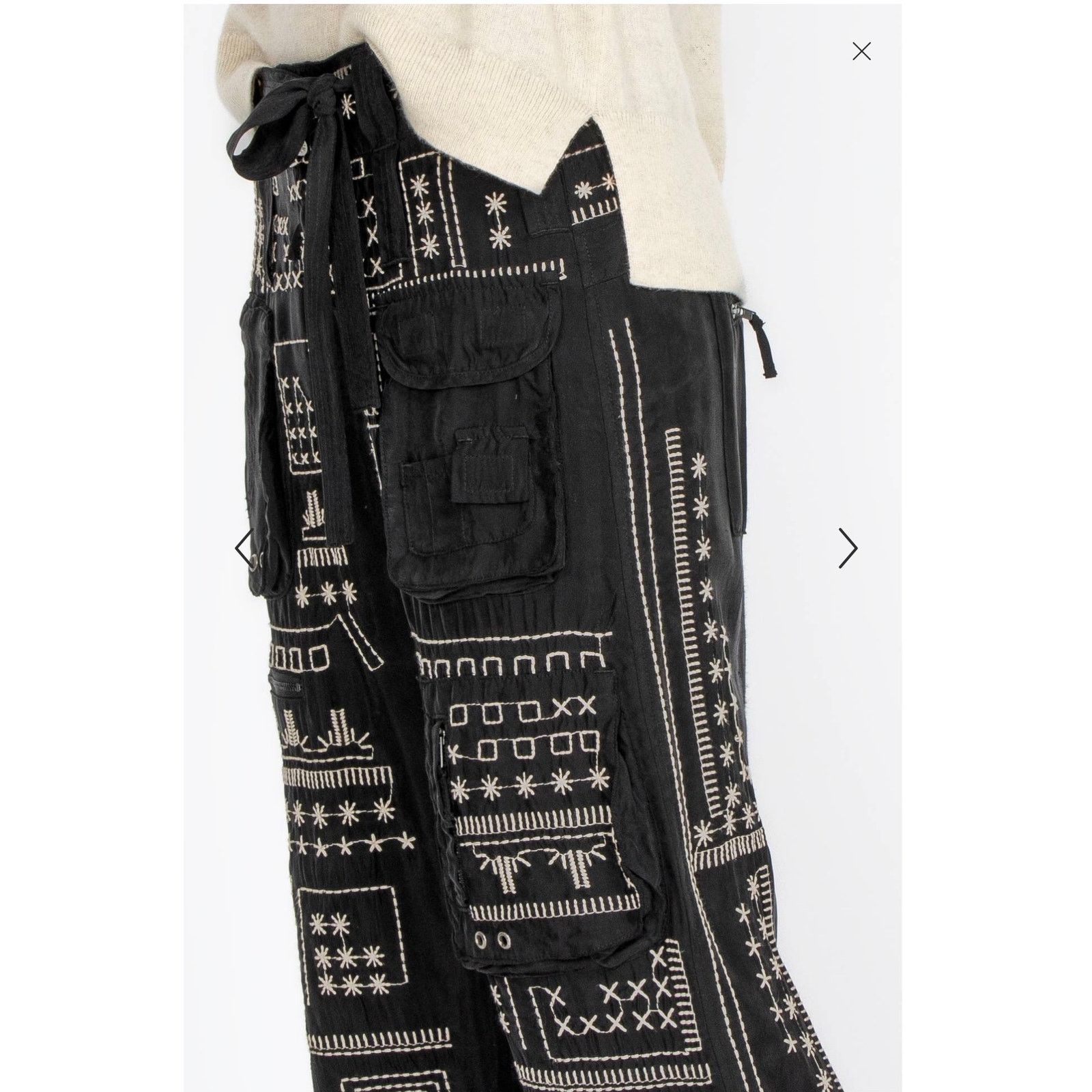 Johnny Was JOHNNY WAS BLAKE CARGO PANT Black Size 8 Size 30" / US 8 / IT 44 - 2 Thumbnail