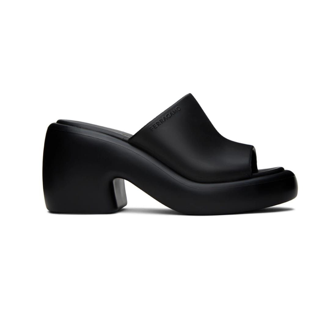Salvatore Ferragamo o1s1rm0824 Deva Heeled Mules in Black Size US 6.5 / IT 36.5 - 1 Thumbnail