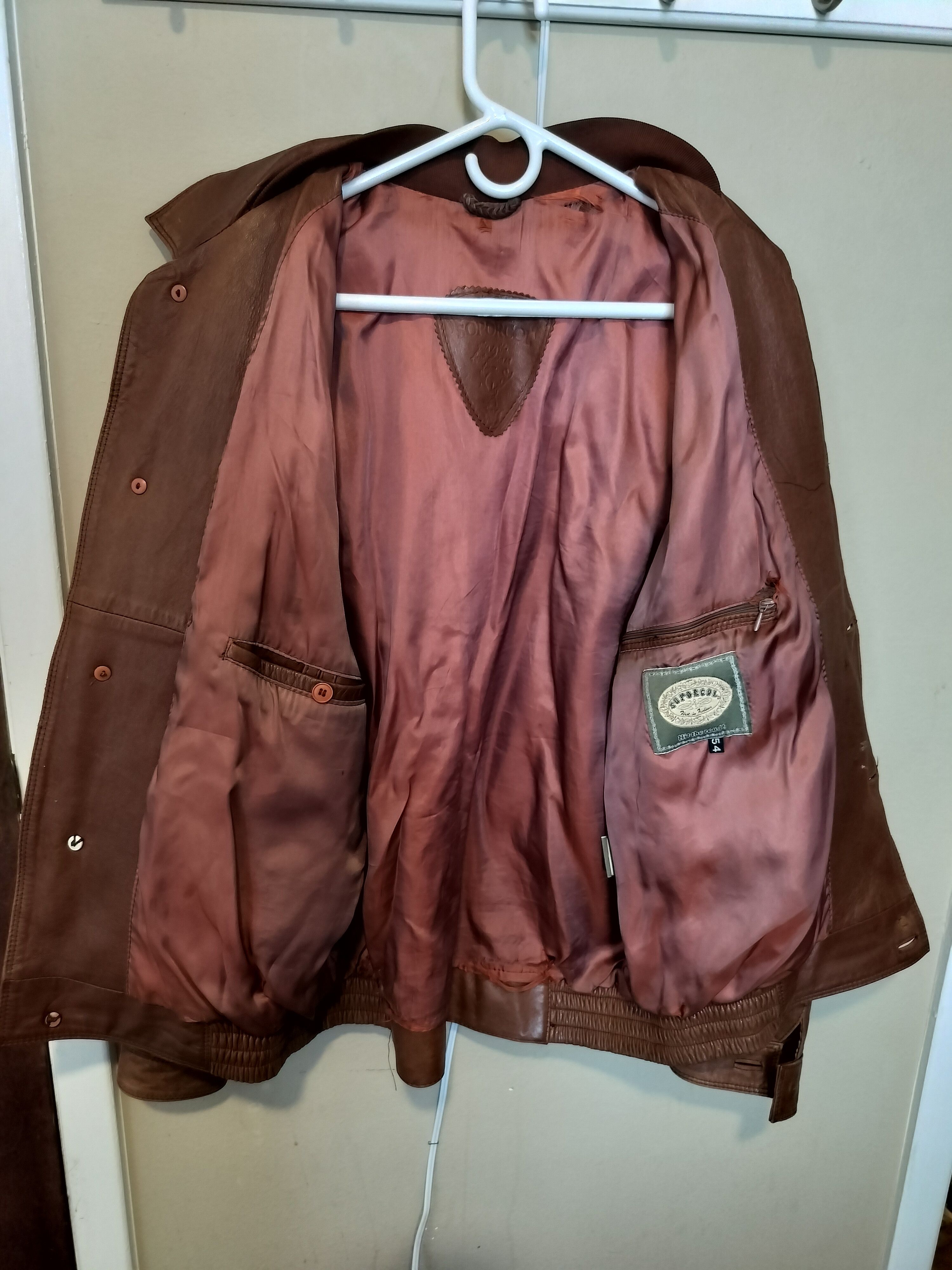 Other Soporcol Portuguese Vintage Brown Soft Leather Bomber Jacket Size US L / EU 52-54 / 3 - 6 Thumbnail