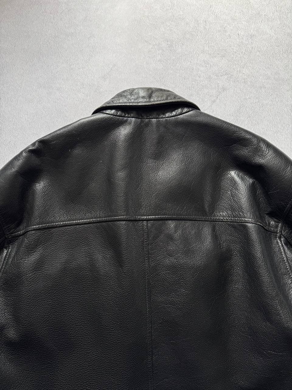 Genuine Leather Vintage Black Leather Jacket Heavyweight Zip Up Biker Bomber Size US XL / EU 56 / 4 - 3 Thumbnail