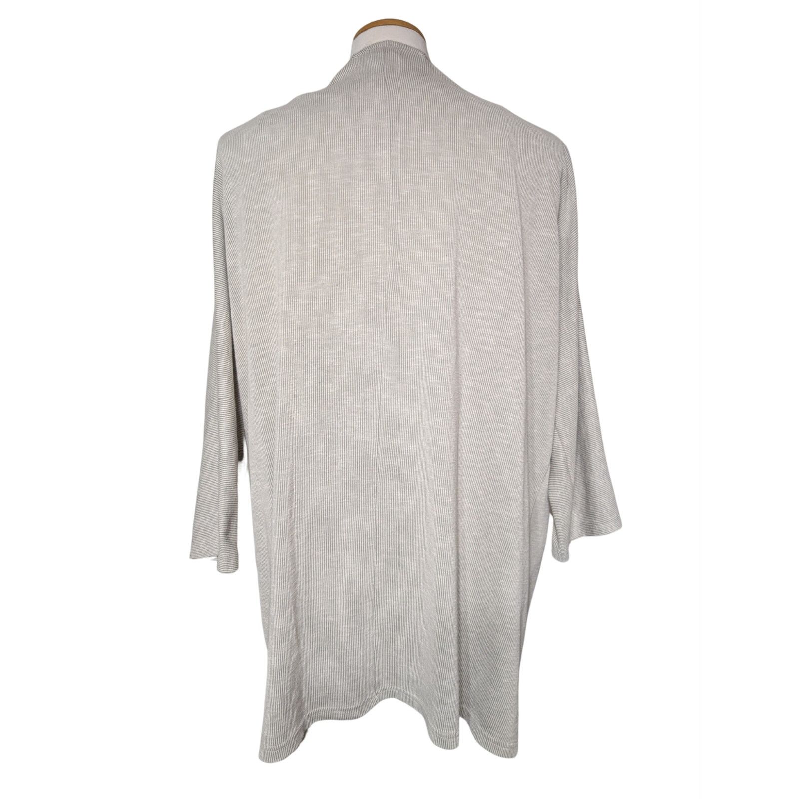 Unknown London DONNI Gray Open Front Ribbed Cardigan OS Sweater USED Size ONE SIZE - 3 Thumbnail