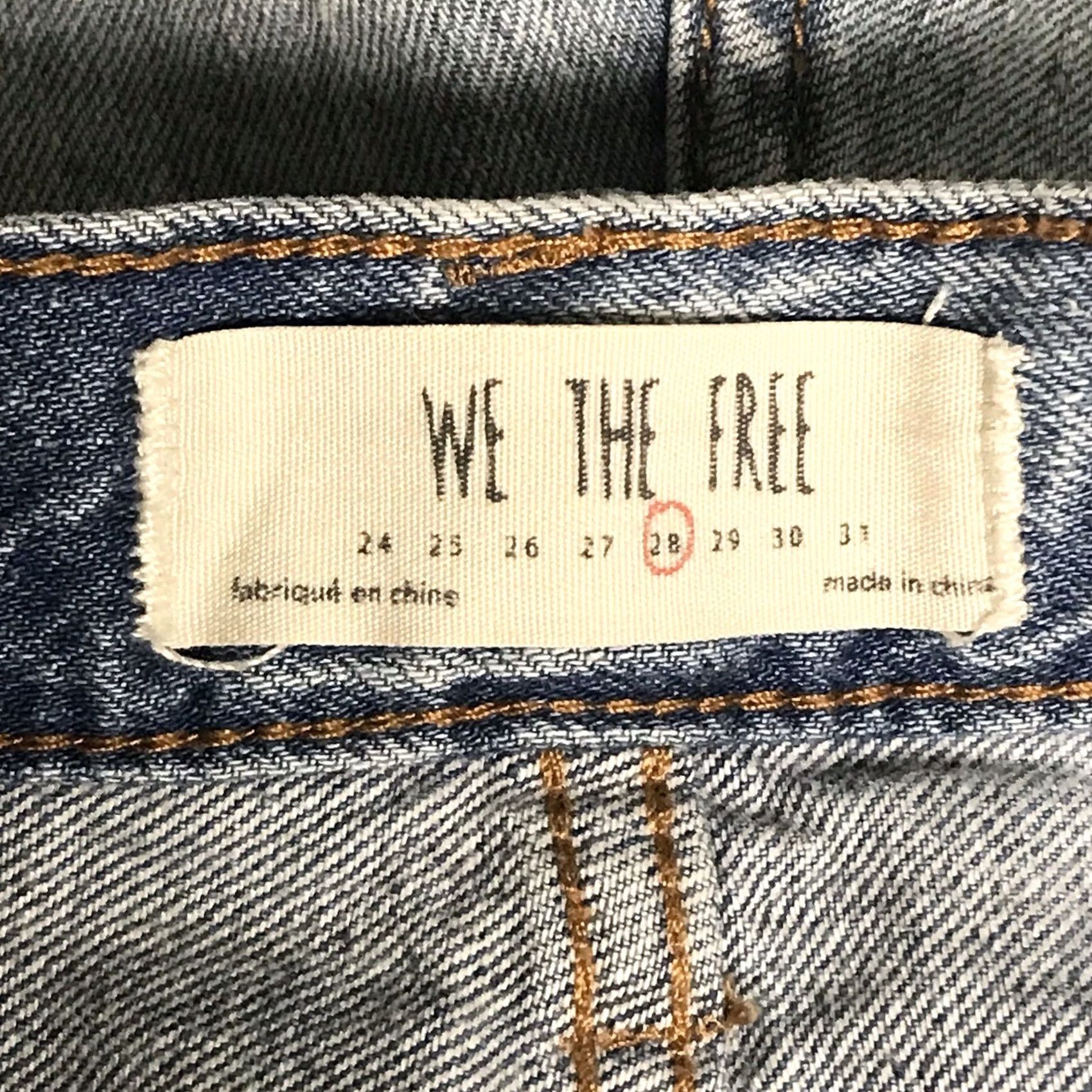 Free People Free People Denim Shorts Blue 28 Regular 4.5 in Inseam Distressed Frayed Hi-Low Lace 5-Pocket Boho Hipster Beach Festival Button Zipper Non N/A Size 28" / US 6 / IT 42 - 3 Thumbnail