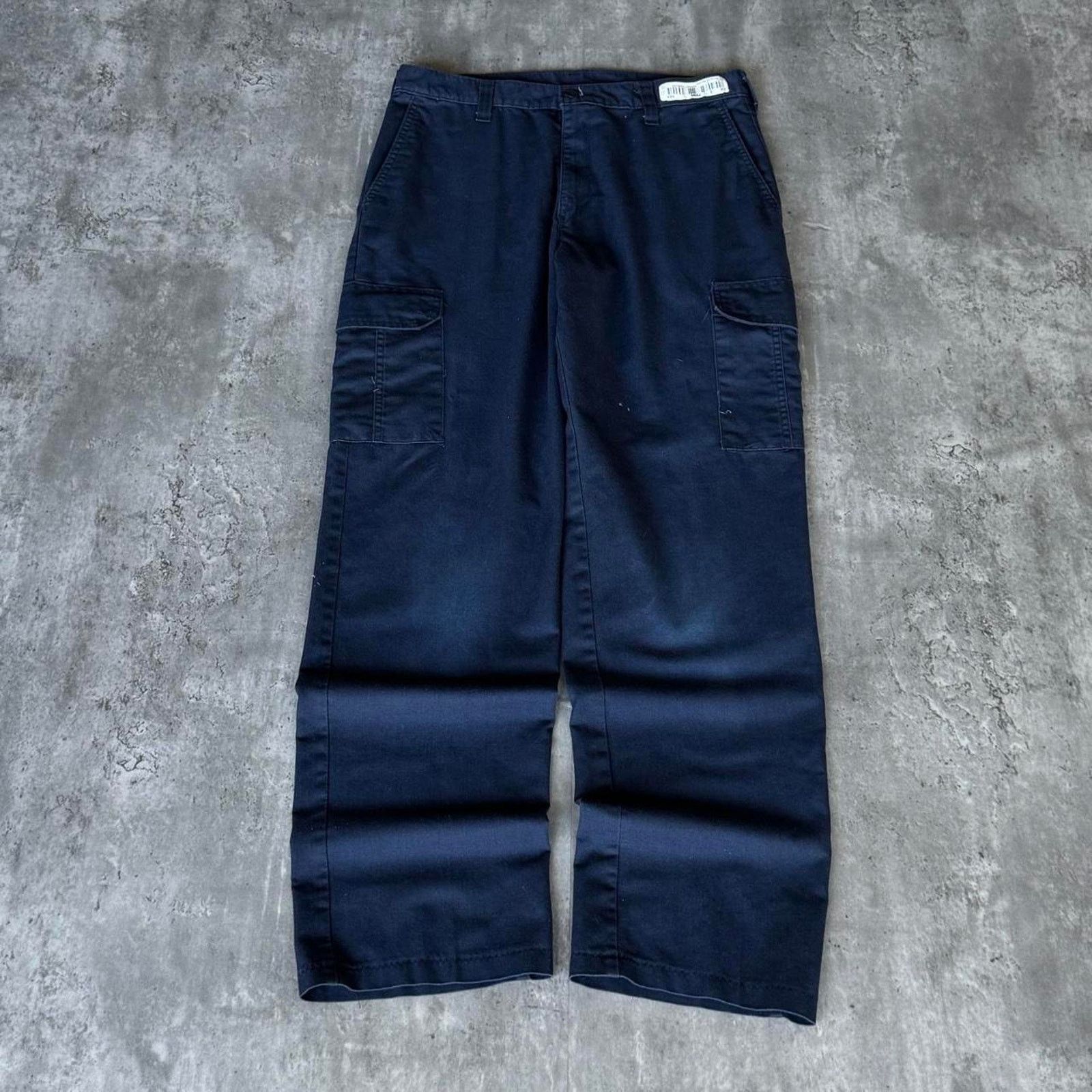 Carhartt × Vintage Vintage Y2K Carhartt Style Navy Blue Distressed Cargo Pants Size US 33 - 1 Thumbnail