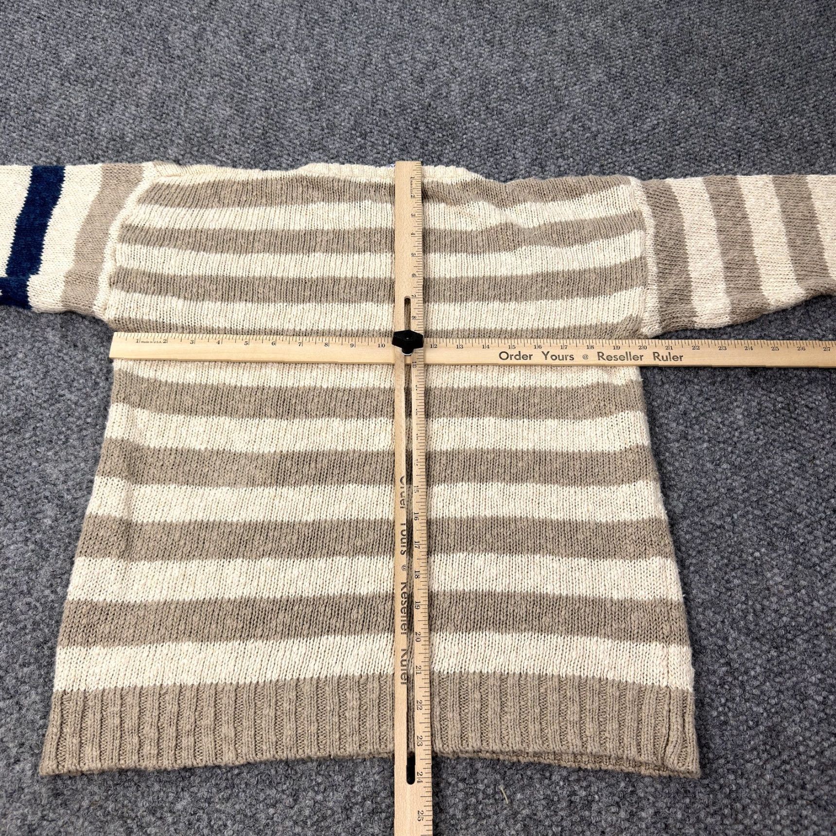 Vintage VINTAGE J.G. HOOK Sweater Women S Beige Linen Knit Striped Crew Neck 90s Nautical Womens Size S / US 4 / IT 40 - 6 Thumbnail