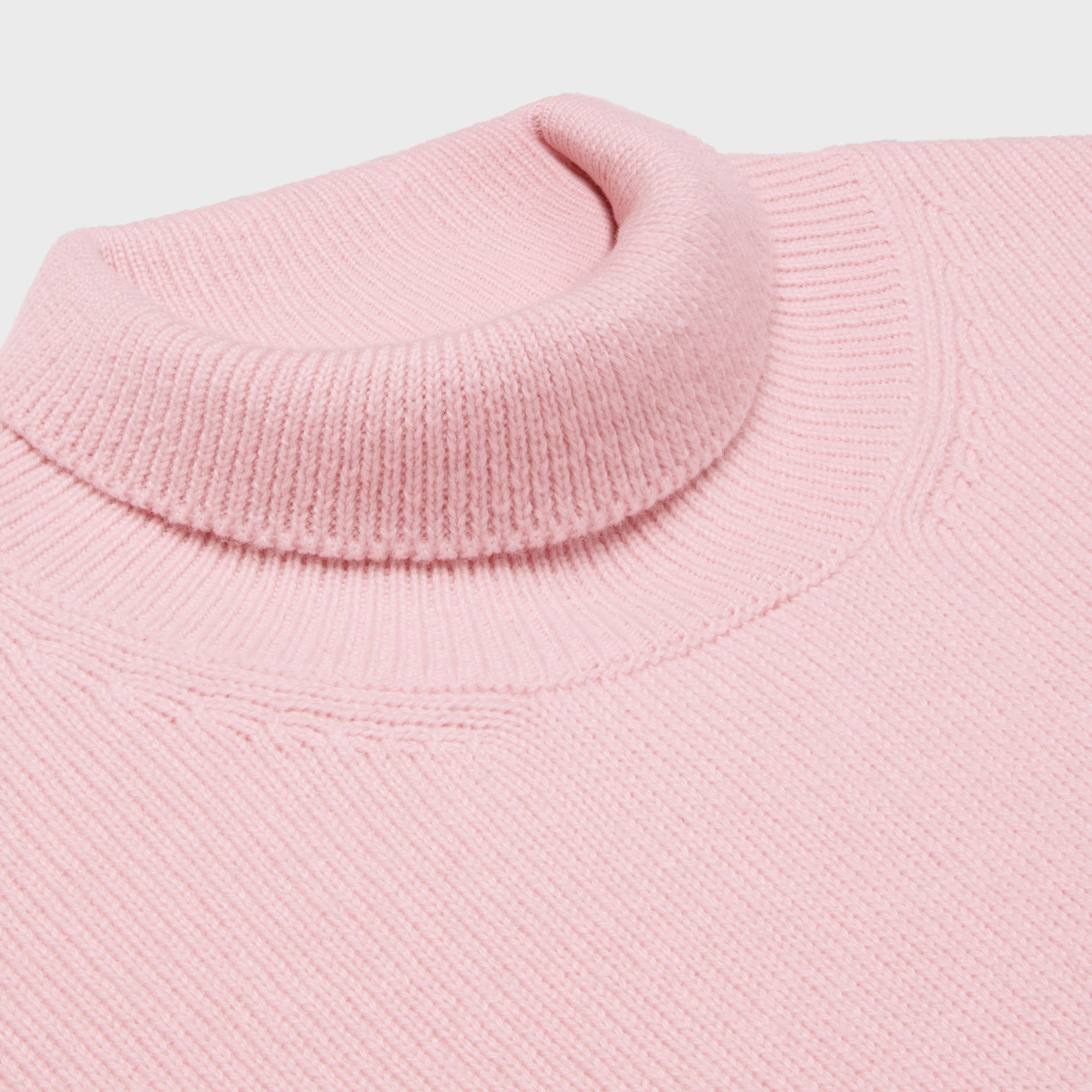 Celine o1bcso1str0925 2ADRS977V Turtleneck Sweater Light Pink Size XS / US 0-2 / IT 36-38 - 3 Thumbnail