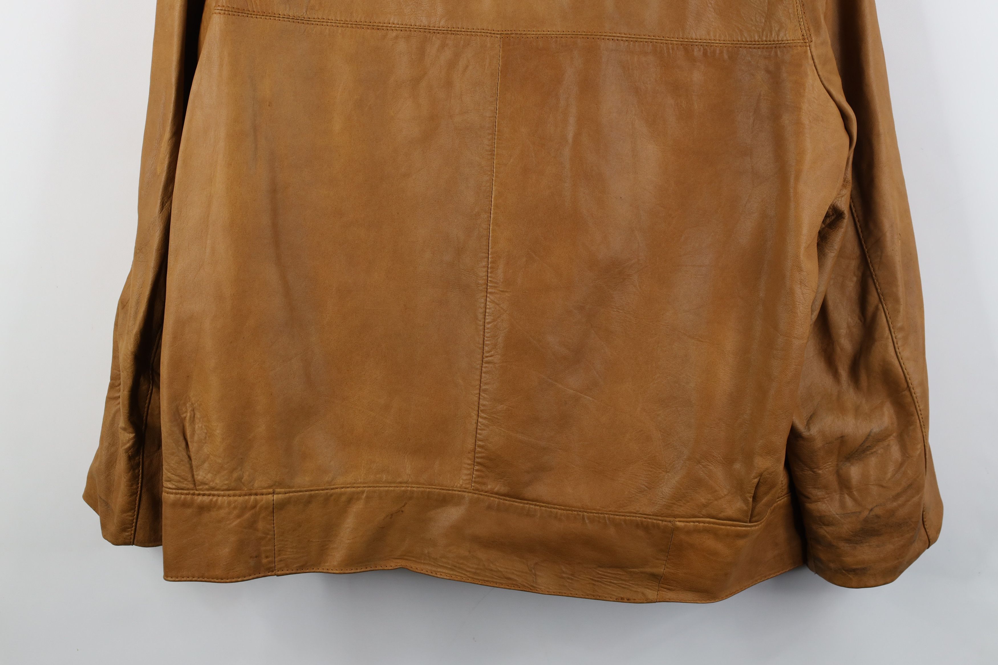 Vintage Vintage 60s 70s Streetwear Soft Leather Camp Collar Jacket Size US XXL / EU 58 / 5 - 16 Thumbnail