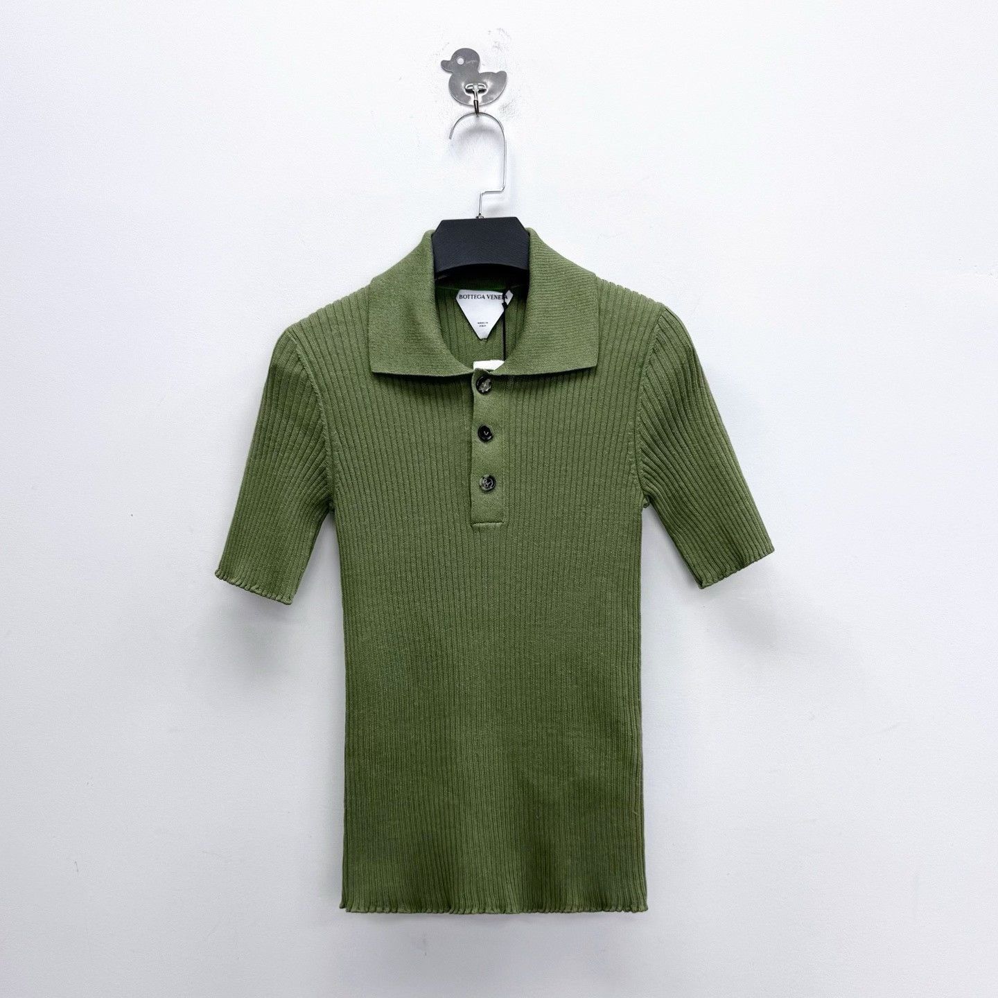 Bottega Veneta Bottega Veneta Green Short-Sleeve Polo Size US S / EU 44-46 / 1 - 1 Thumbnail