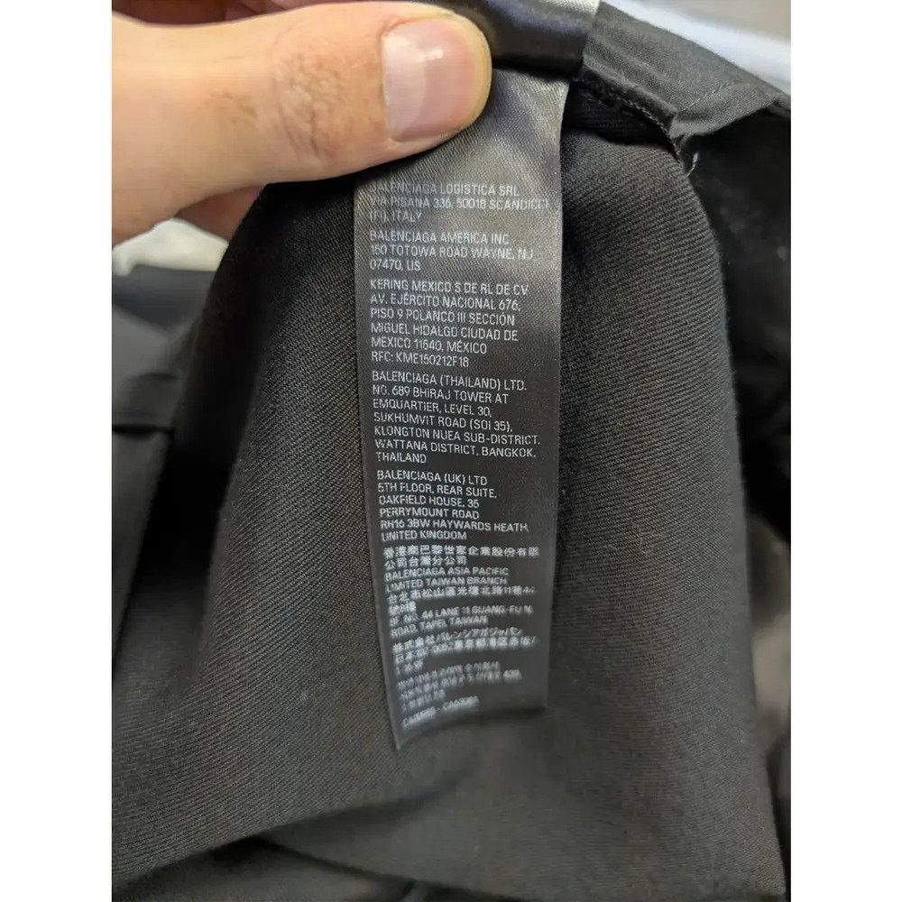 Balenciaga o1rshd1 Unisex Dry Wool Twill Tailored Pants in Black Size US 28 / EU 44 - 18 Thumbnail