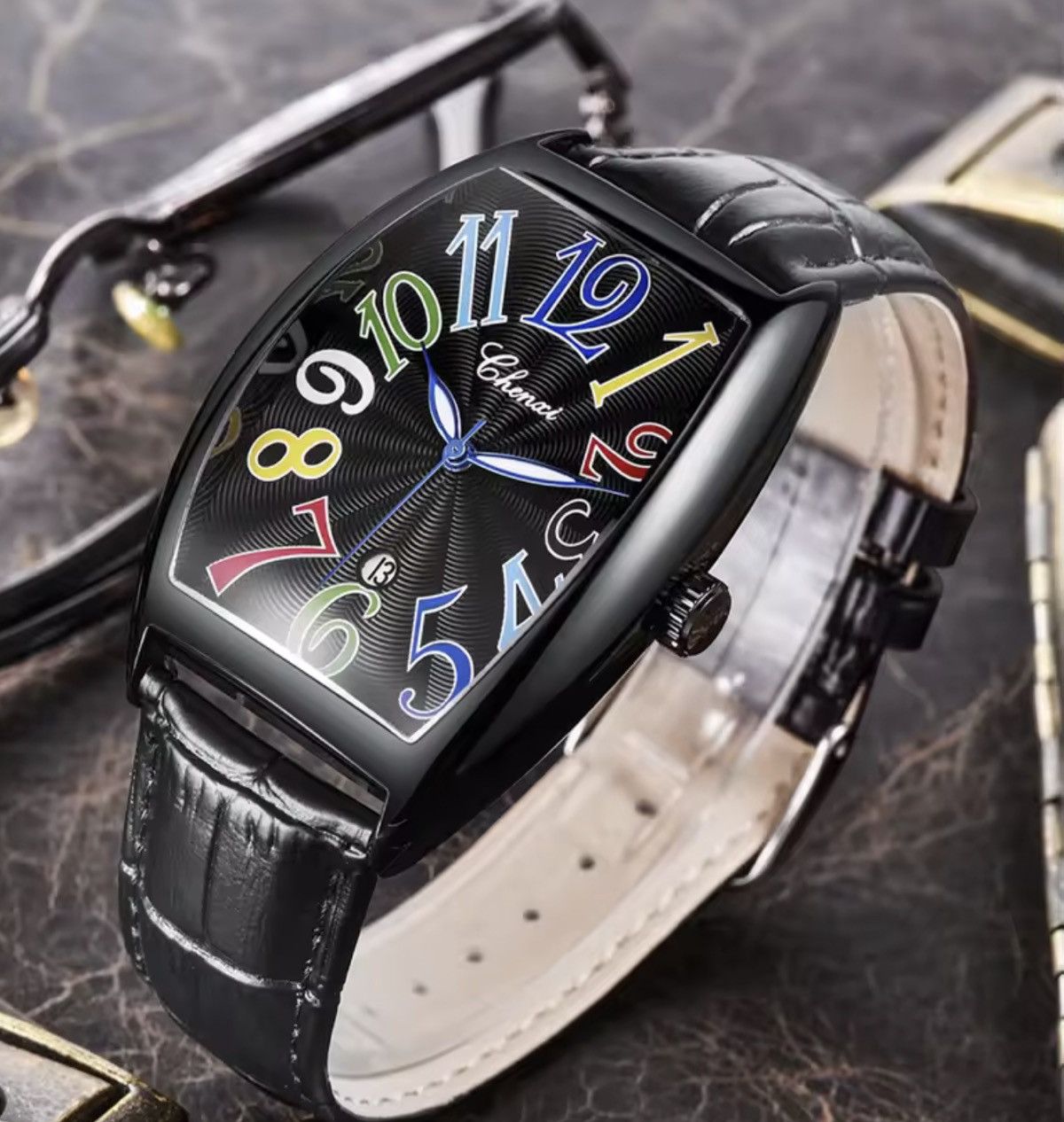 Vintage Vintage 90s black dial luxury style quartz silver watch Size ONE SIZE - 2 Thumbnail