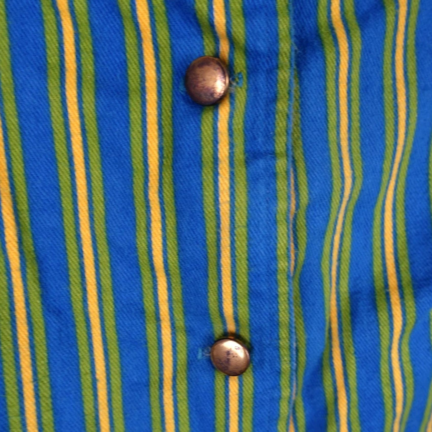 Vintage VINTAGE Fritzi Of California Jumpsuit Shirt Dress Striped 70s Womens M Blue Size 32" / US 10 / IT 46 - 5 Thumbnail