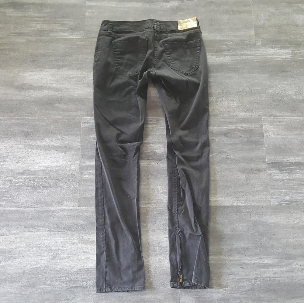 Southpole Black Gold Detailed SP Skinny Pant Size 30" / US 8 / IT 44 - 2 Thumbnail