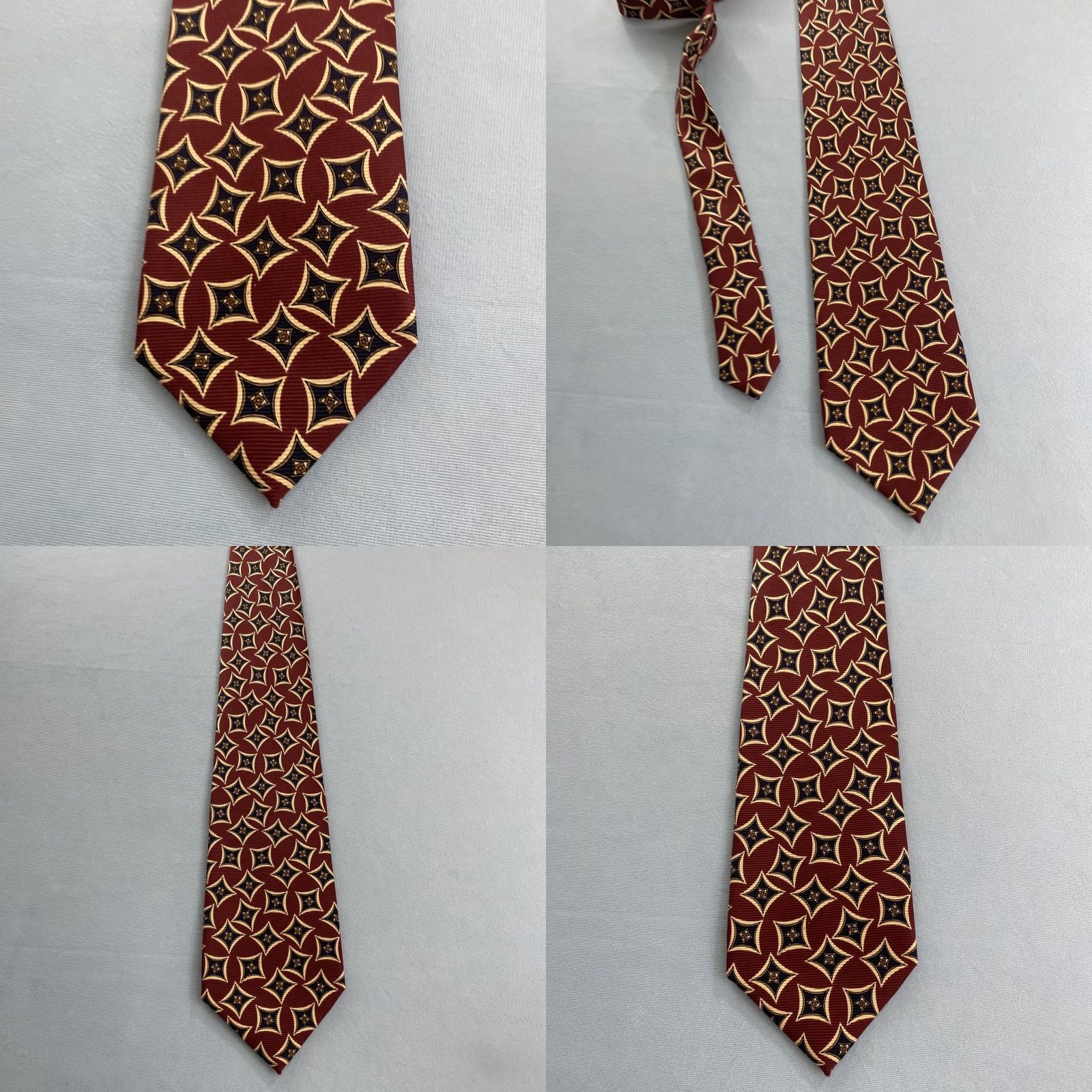 Vintage VINTAGE Ferrel Reed Tie 59" Silk STAR Red Gold Wide Neck 4x59" USA NWT Flaw Mens Size ONE SIZE - 9 Thumbnail