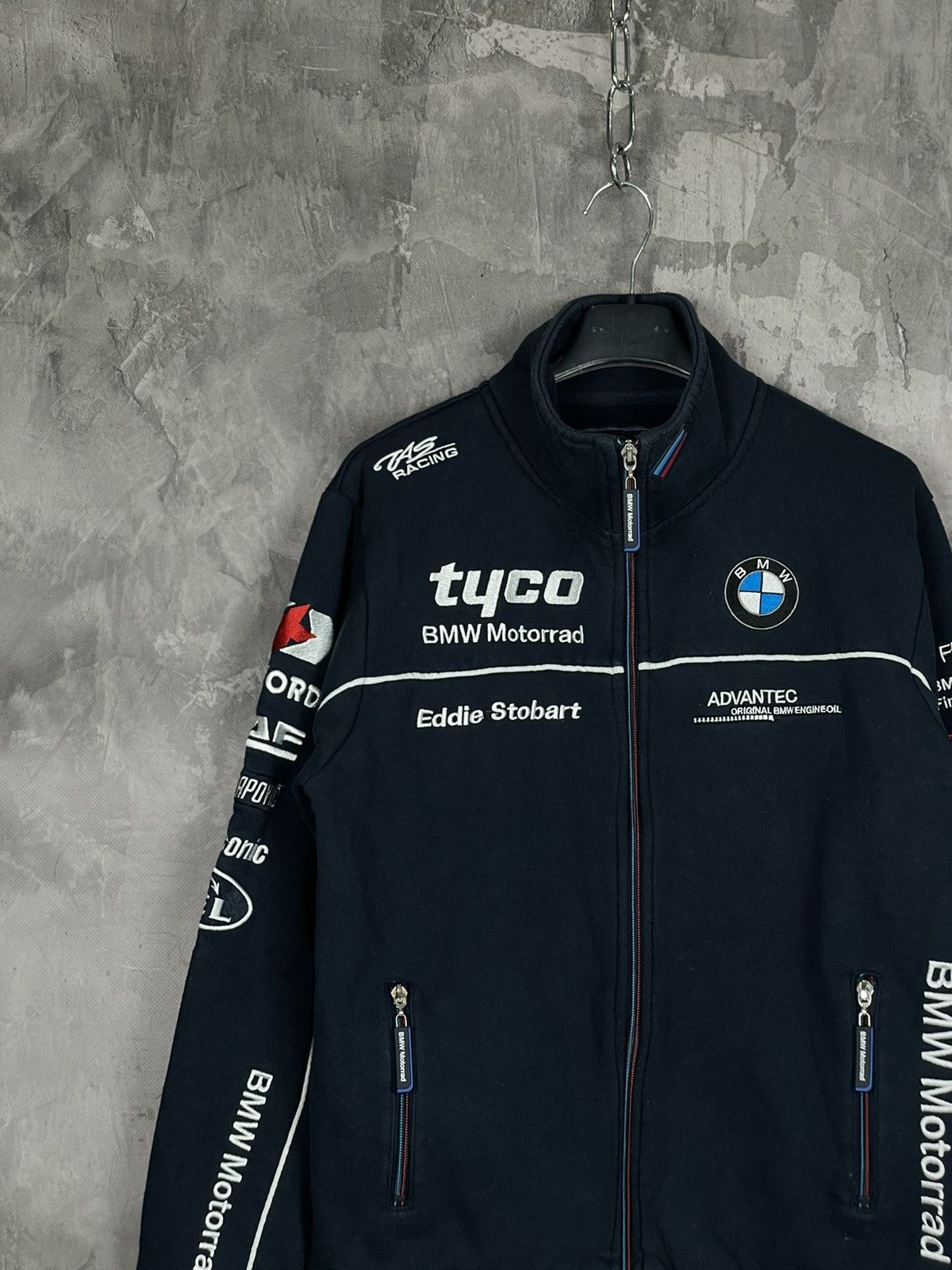 BMW × Vintage Vintage BMW Racing Y2K Multilogo Rare Zip Sweatshirt Size US M / EU 48-50 / 2 - 3 Thumbnail